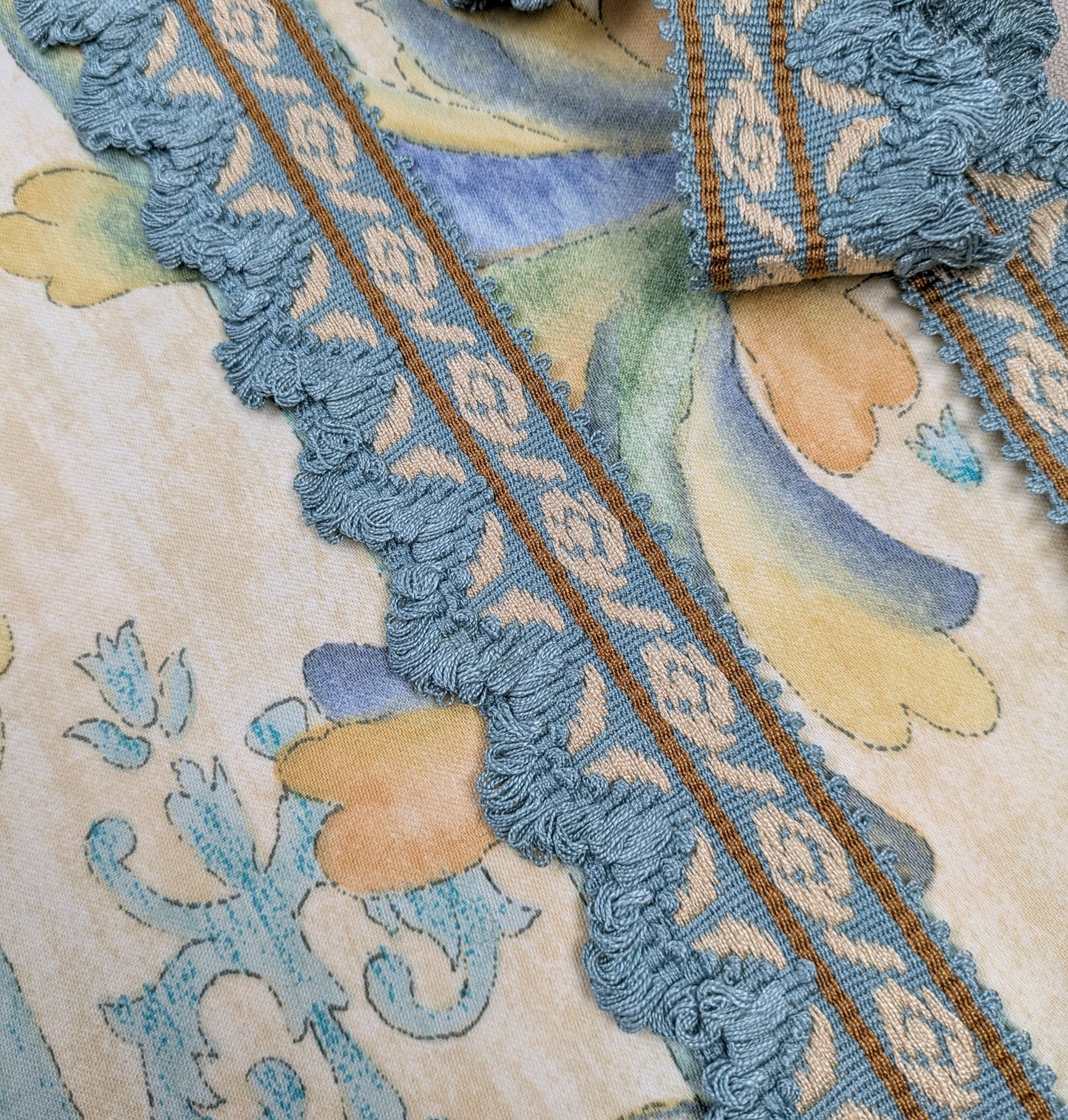 Vintage, Turqouise, Italian, Fan Edge, Upholstery Trim / Cushion Trimming - 5m Remnant