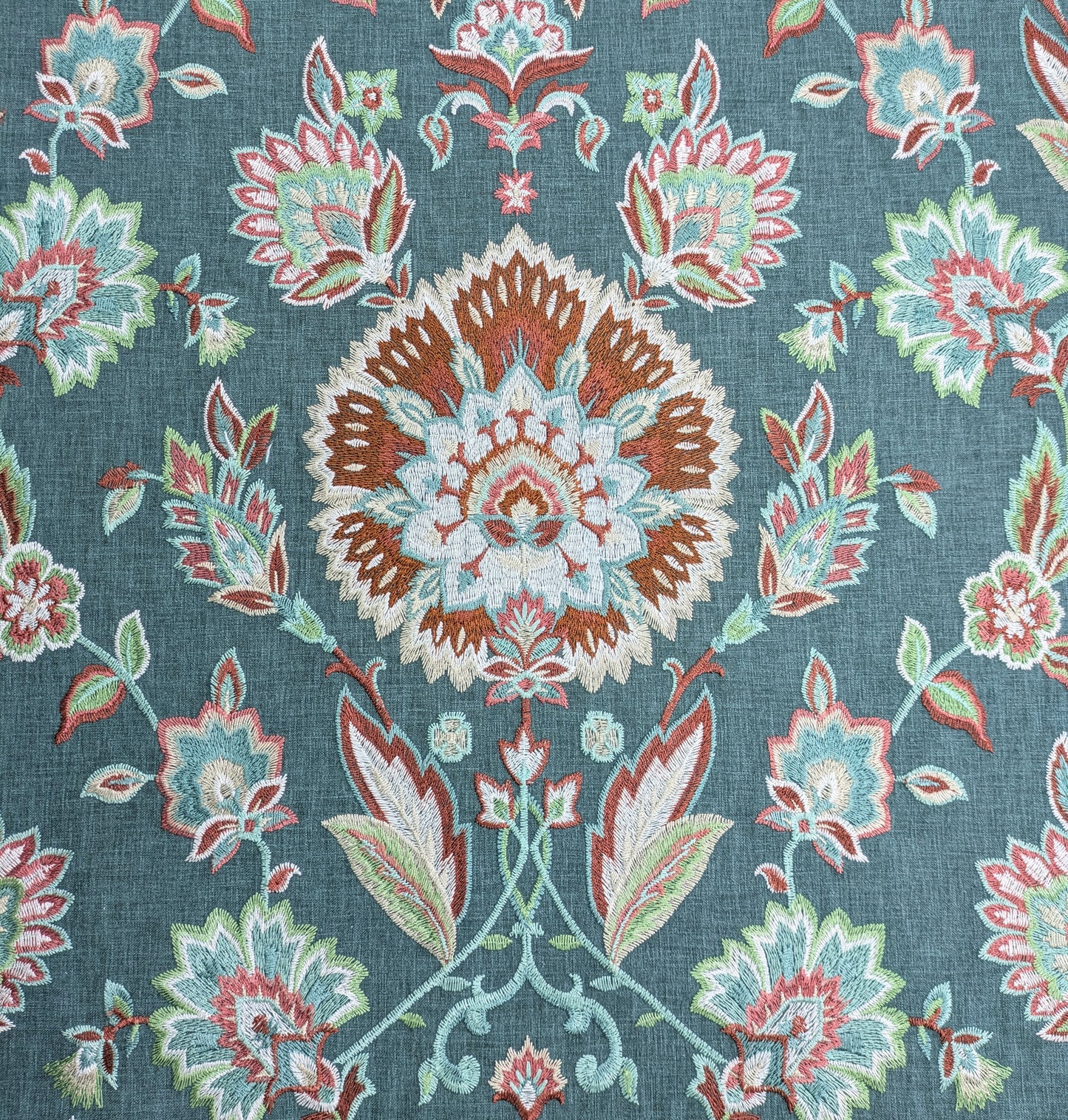 Jaipuri by ILIV - Pine Colourway - Embroidered Fabric