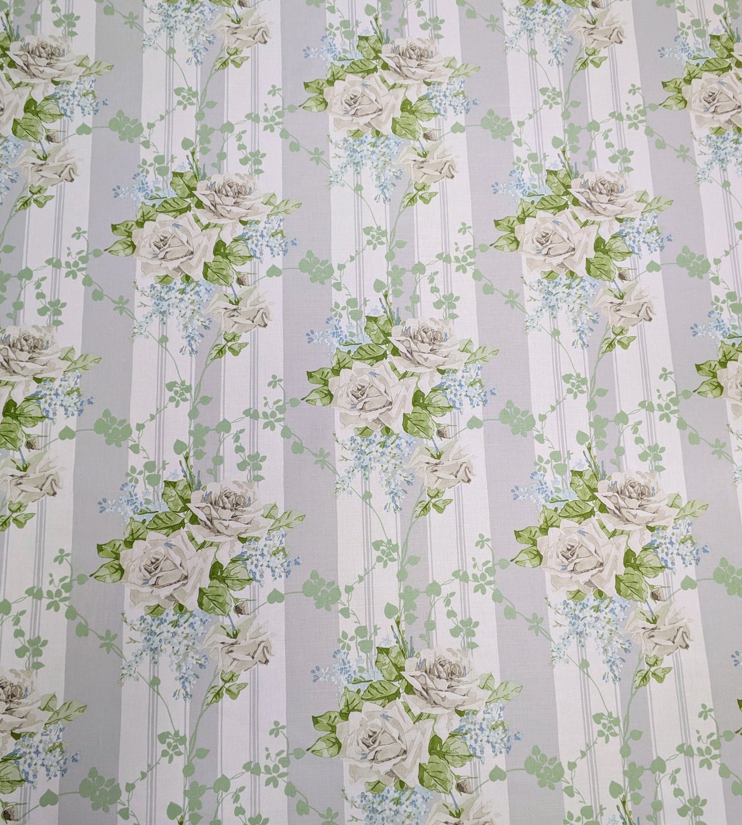 Cecile Rose by Sanderson - Ivory & Silver Colourway