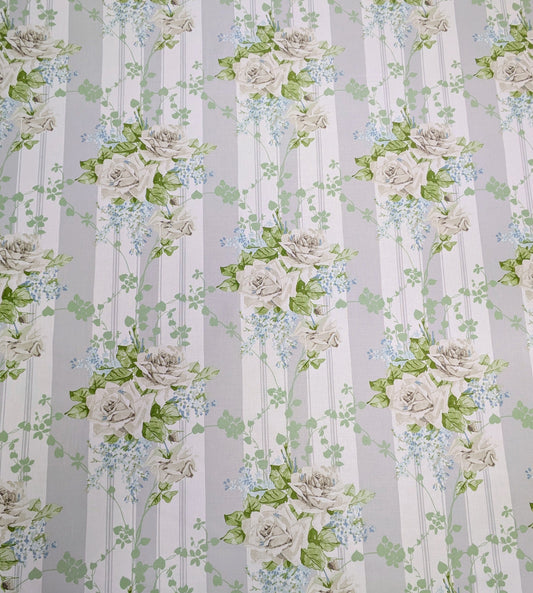 Cecile Rose by Sanderson - Ivory & Silver Colourway