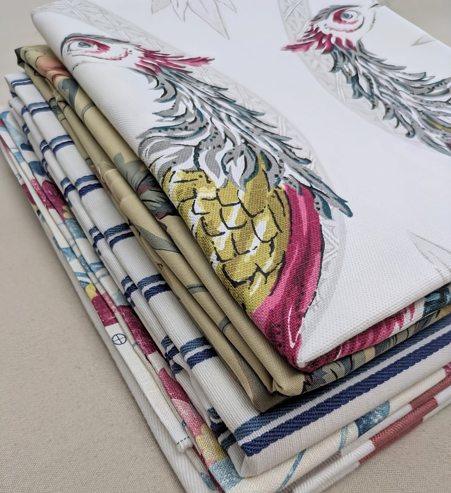 Remnant Bundle -5 Fabrics ideal for Cushion Making, Crafts etc..