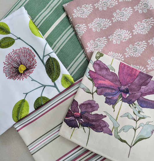 Remnant Bundle -5 Fabrics ideal for Cushion Making, Crafts etc..