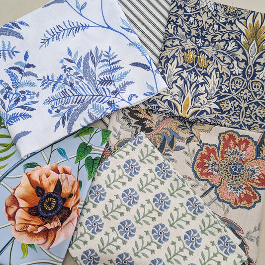 Remnant Bundle - 6 Fabrics ideal for Cushion Making, Crafts etc..