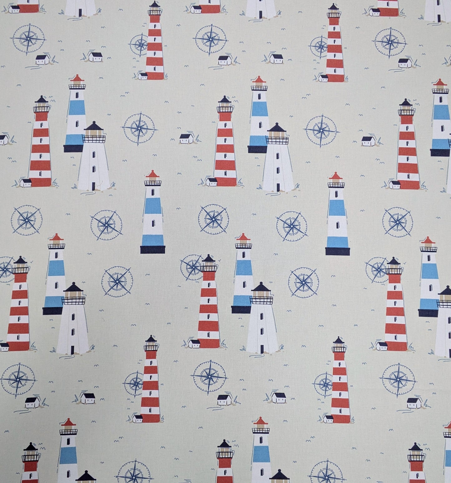 Lundy by Fryetts - Nautical, Lighthouse Fabric