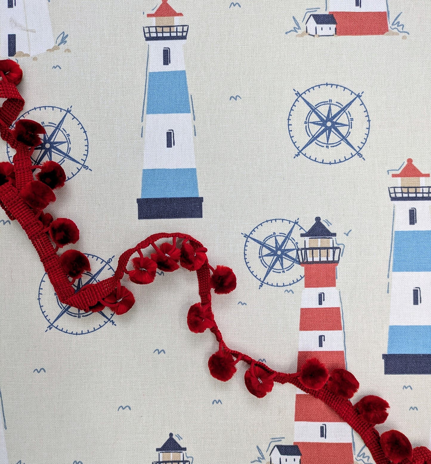 Lundy by Fryetts - Nautical, Lighthouse Fabric