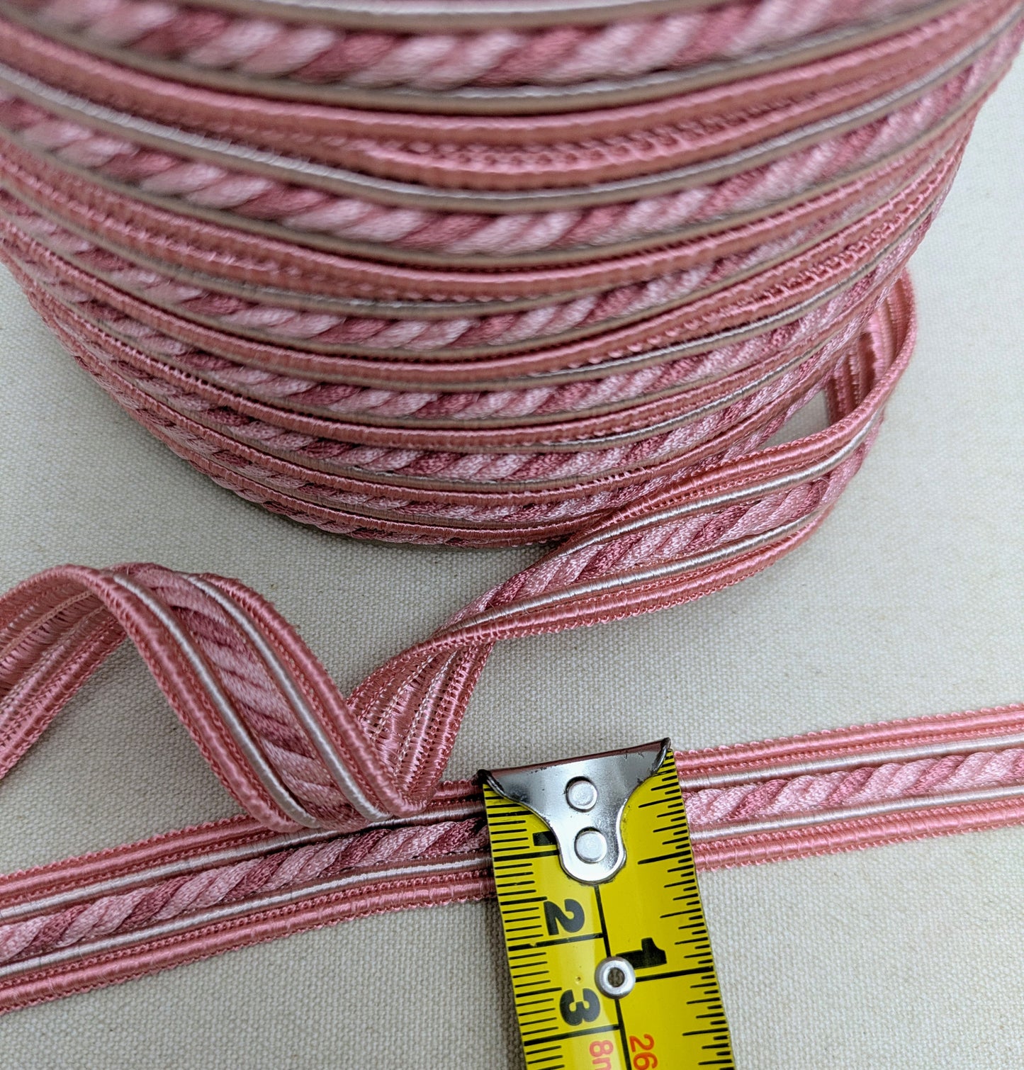 Two Tone Pink & Ivory Trim / Upholstery Trim / Cushion Trimming