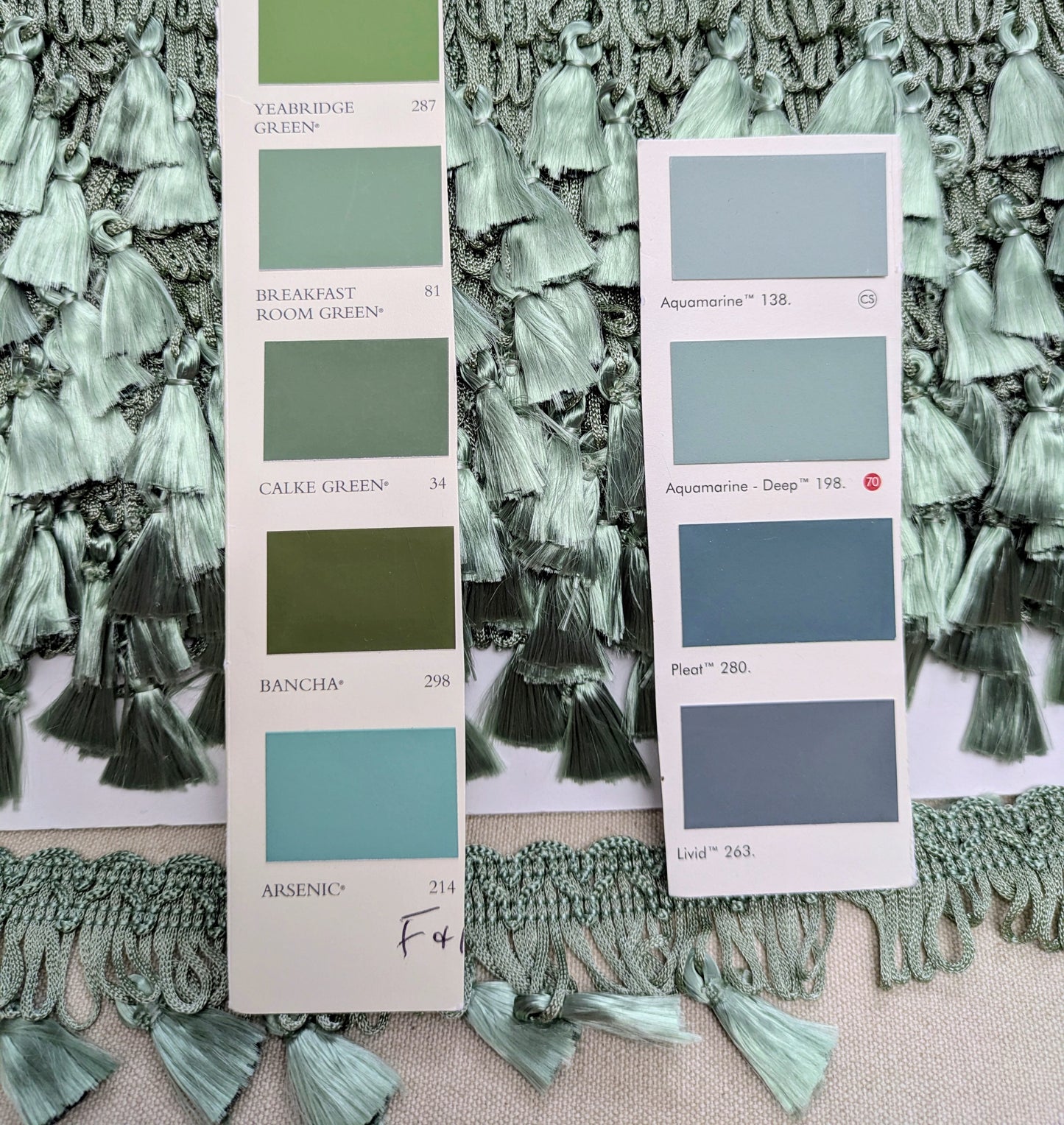 Vintage Mint Green Tassel Fringe / Trimming for Cushions & Upholstery