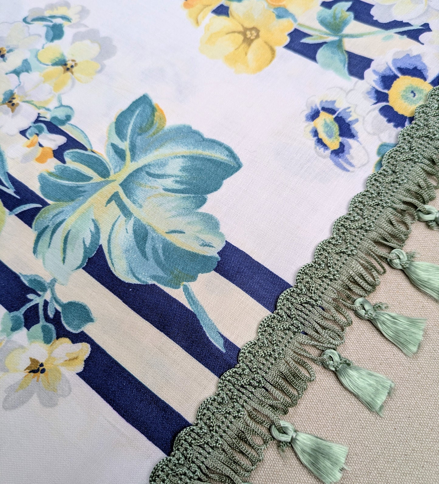 Vintage Mint Green Tassel Fringe / Trimming for Cushions & Upholstery