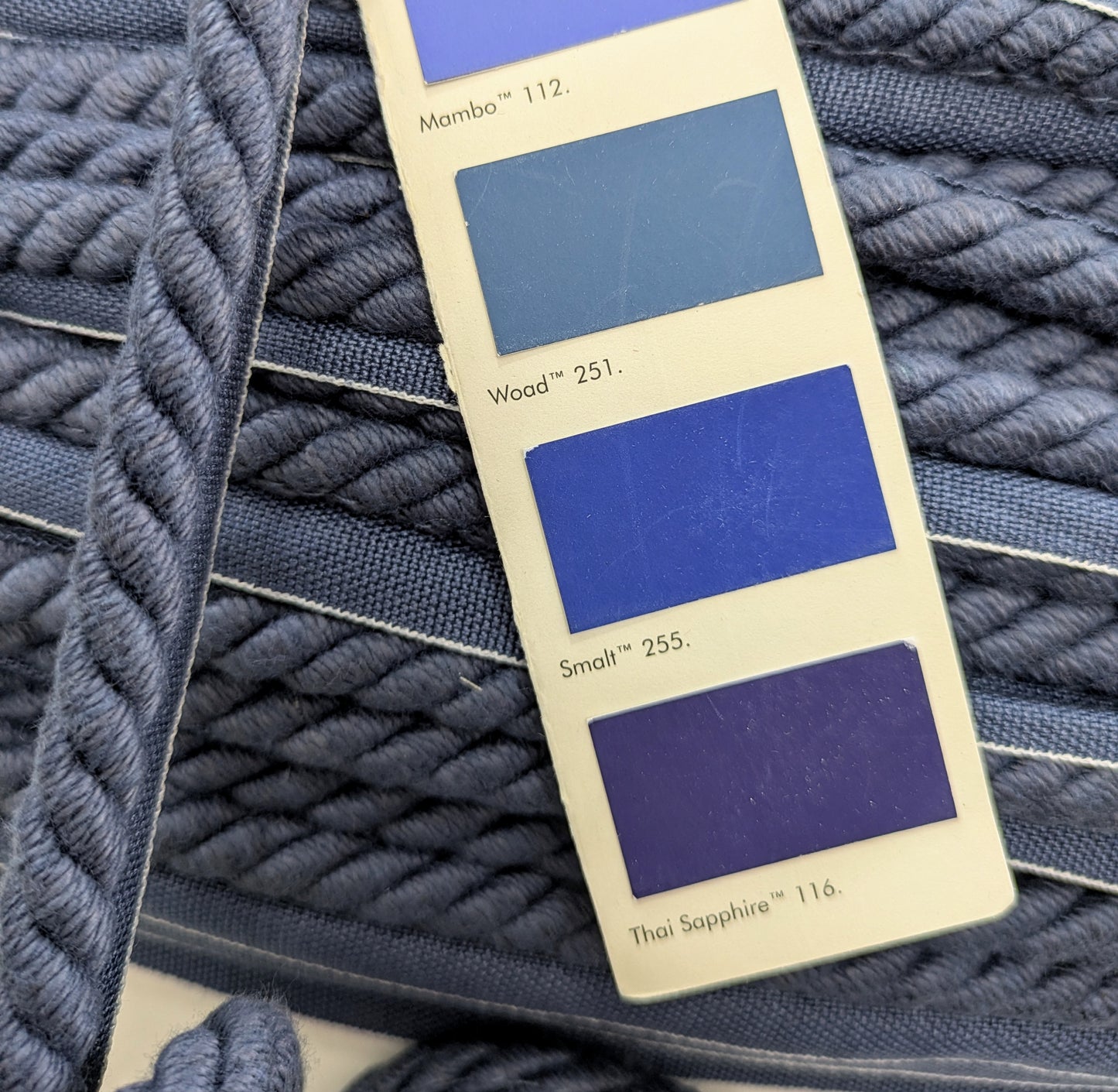 Dark Blue, flanged cord trim