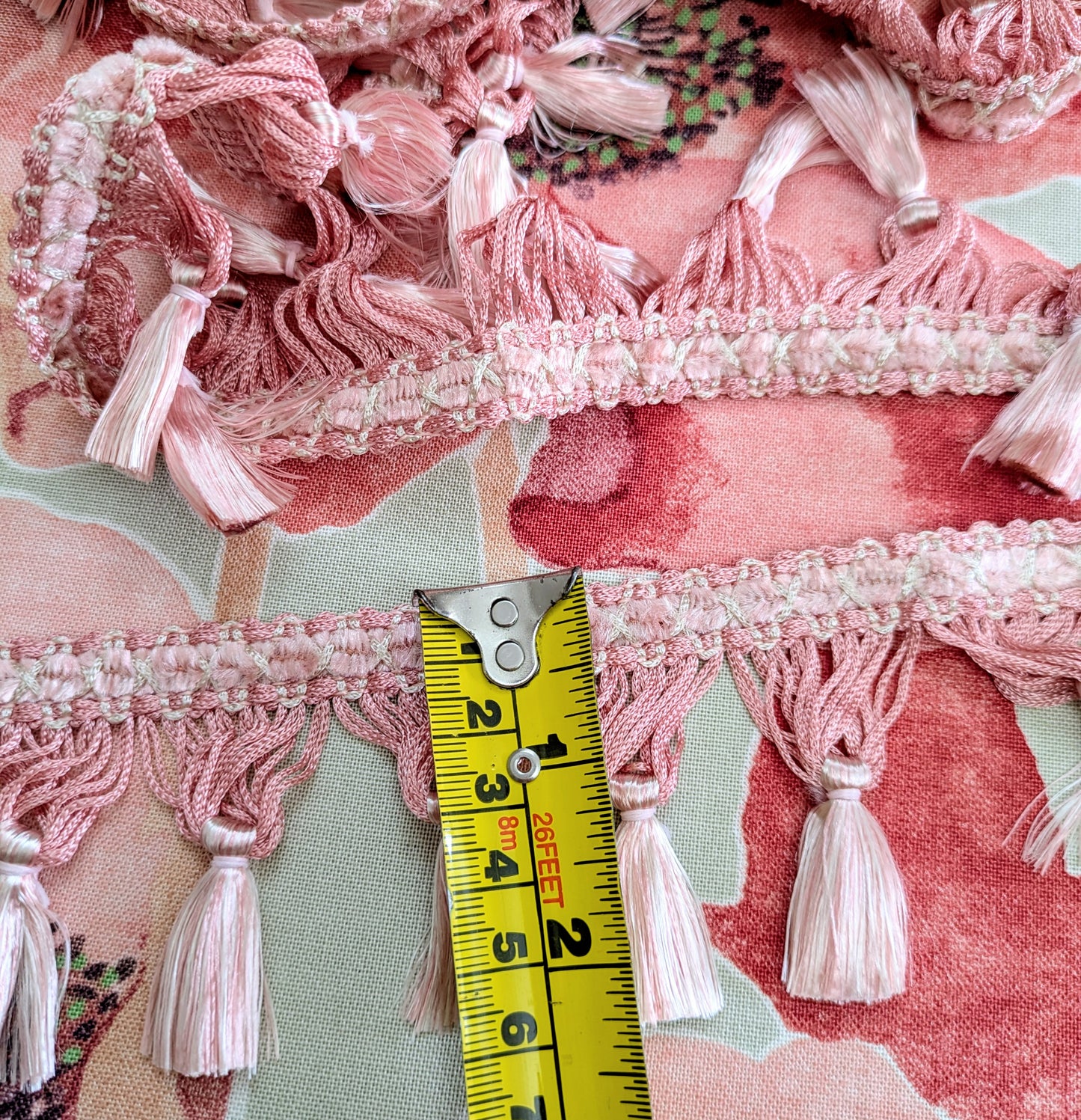 Vintage Pink Tassel Fringe for Soft Furnishings & Upholstery
