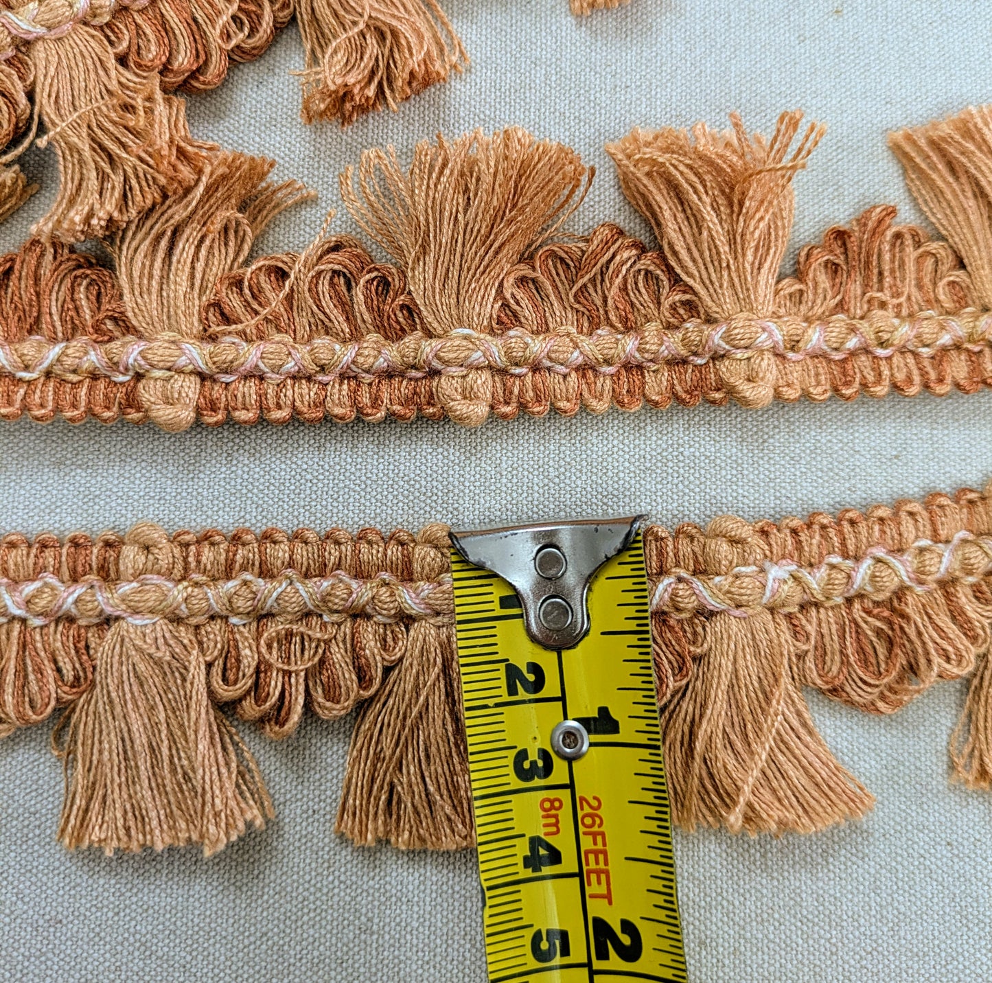 Apricot Fan Edge, Tassel Trimming for Cushions & Furnishings