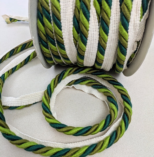 Dark Green, Olive & Lime Colour, twisted cord, flange trim