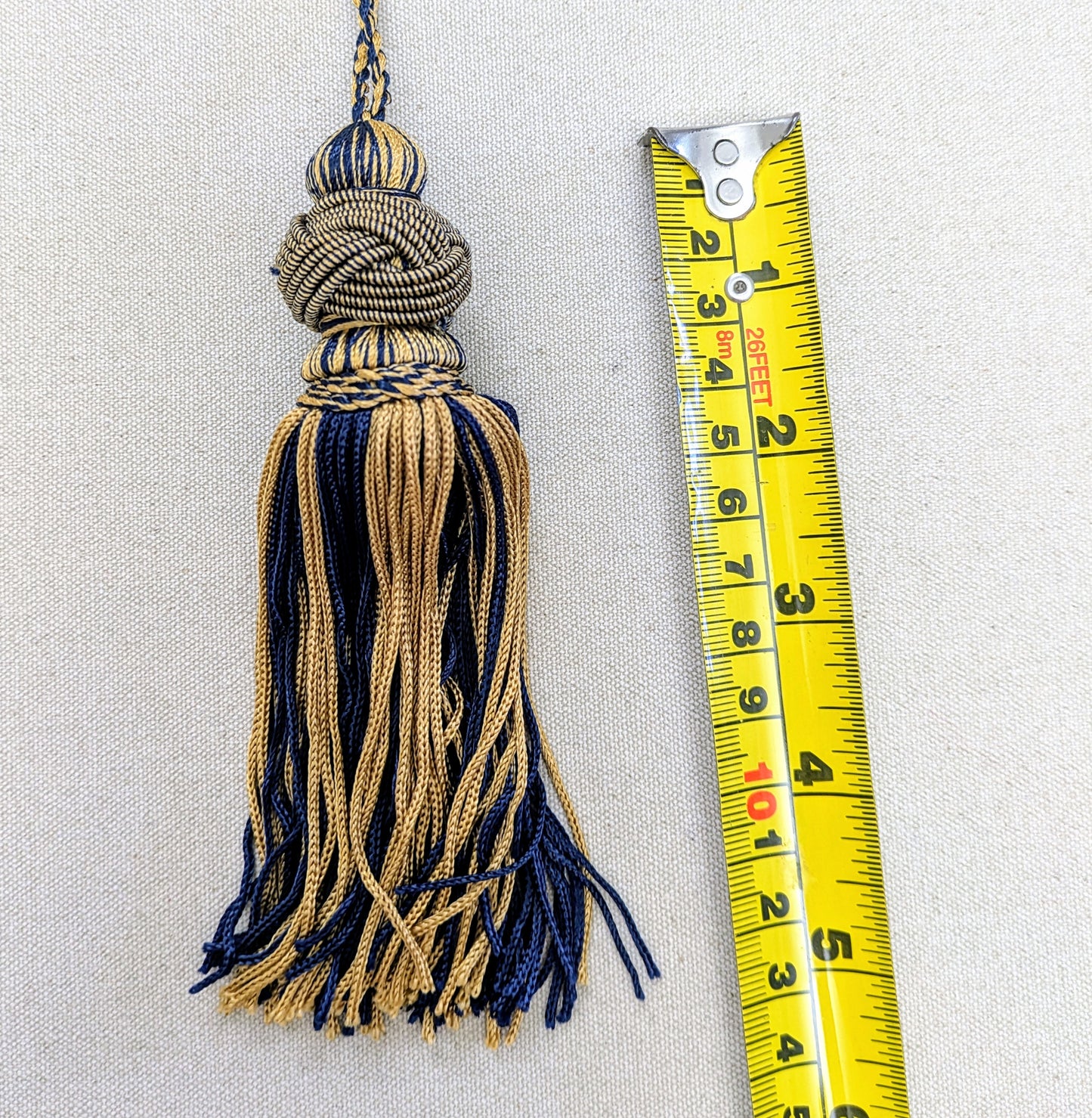 Navy & Gold Turks Head Tassel / Key Tassel / Cushion Tassel
