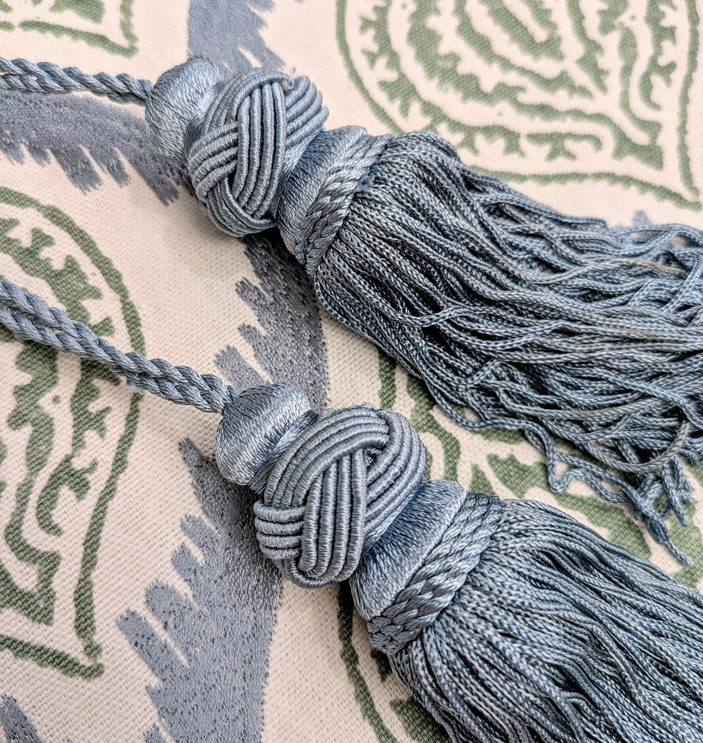 Powder Blue Turks Head Tassel / Key Tassel / Pull Cord / Cushion Tassel