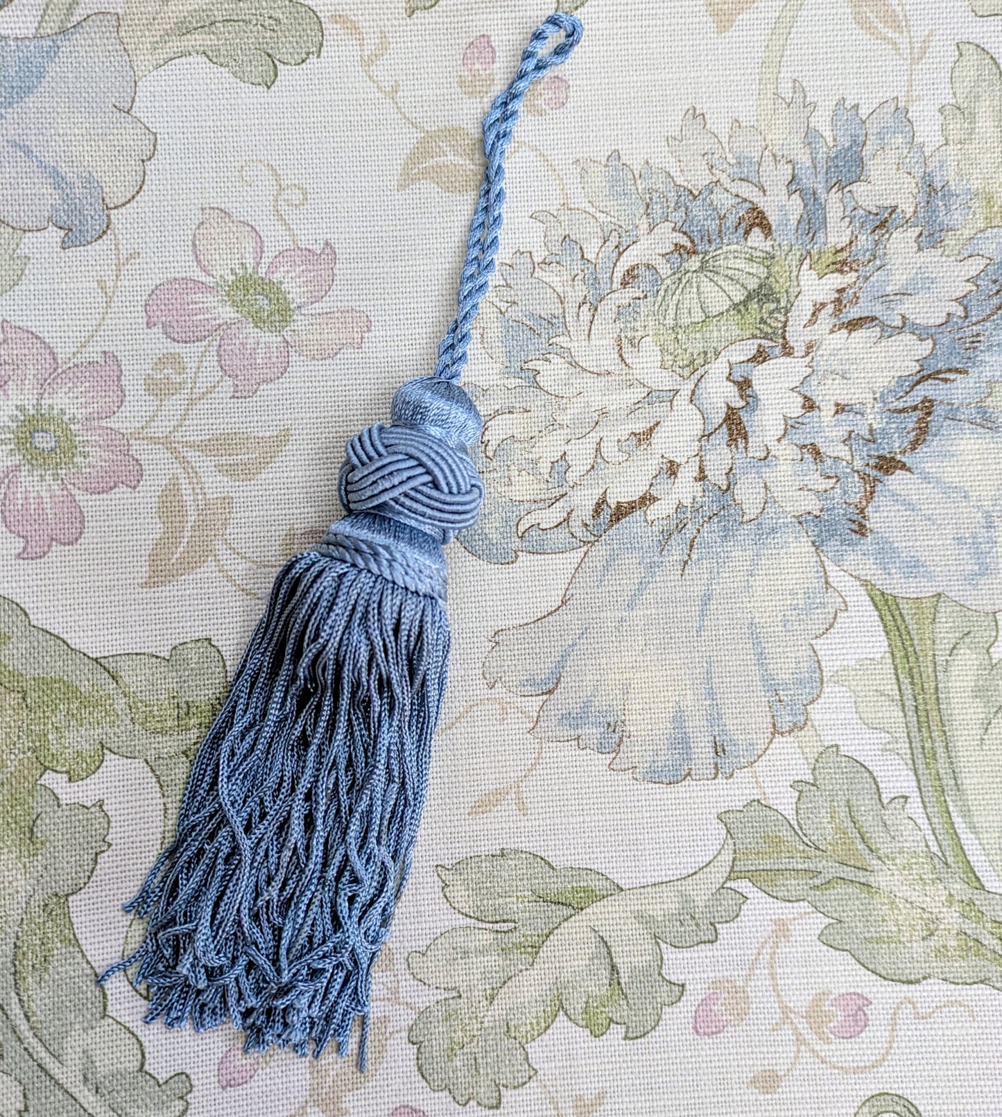Powder Blue Turks Head Tassel / Key Tassel / Pull Cord / Cushion Tassel