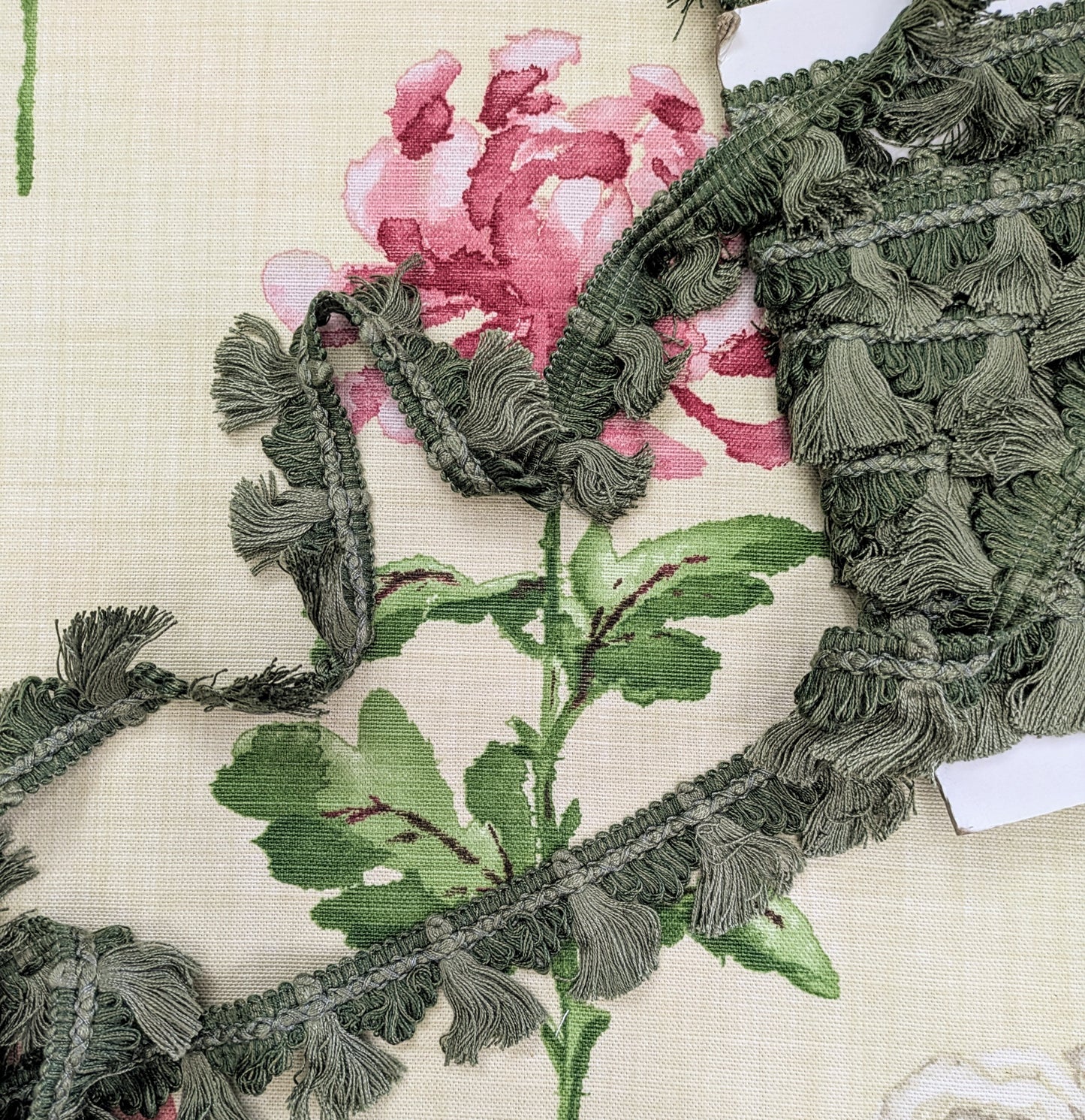 Sage Green Fan Edge, Tassel Trimming for Cushions & Furnishings