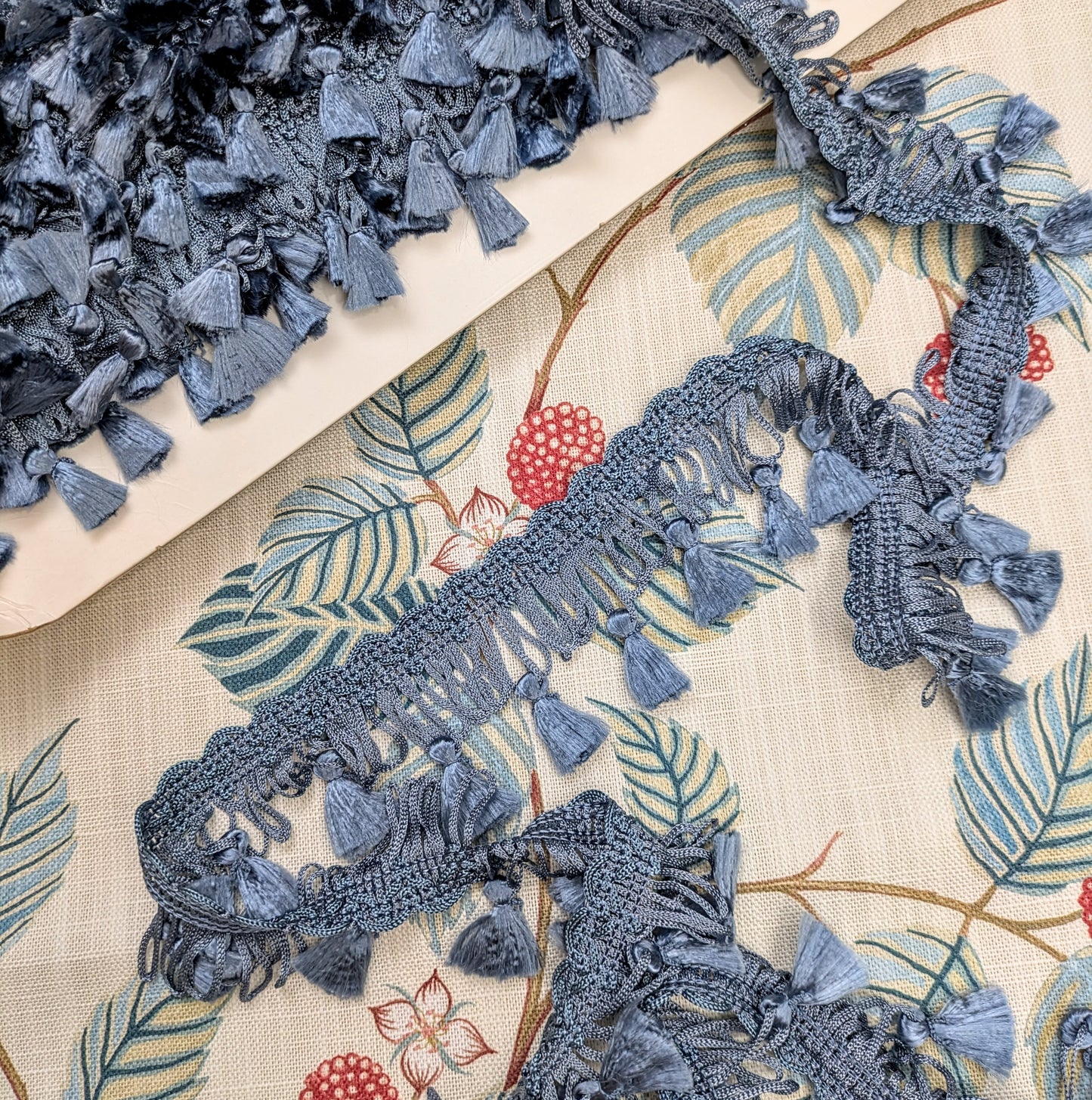 Vintage Blue Tassel Fringe for Soft Furnishings & Upholstery