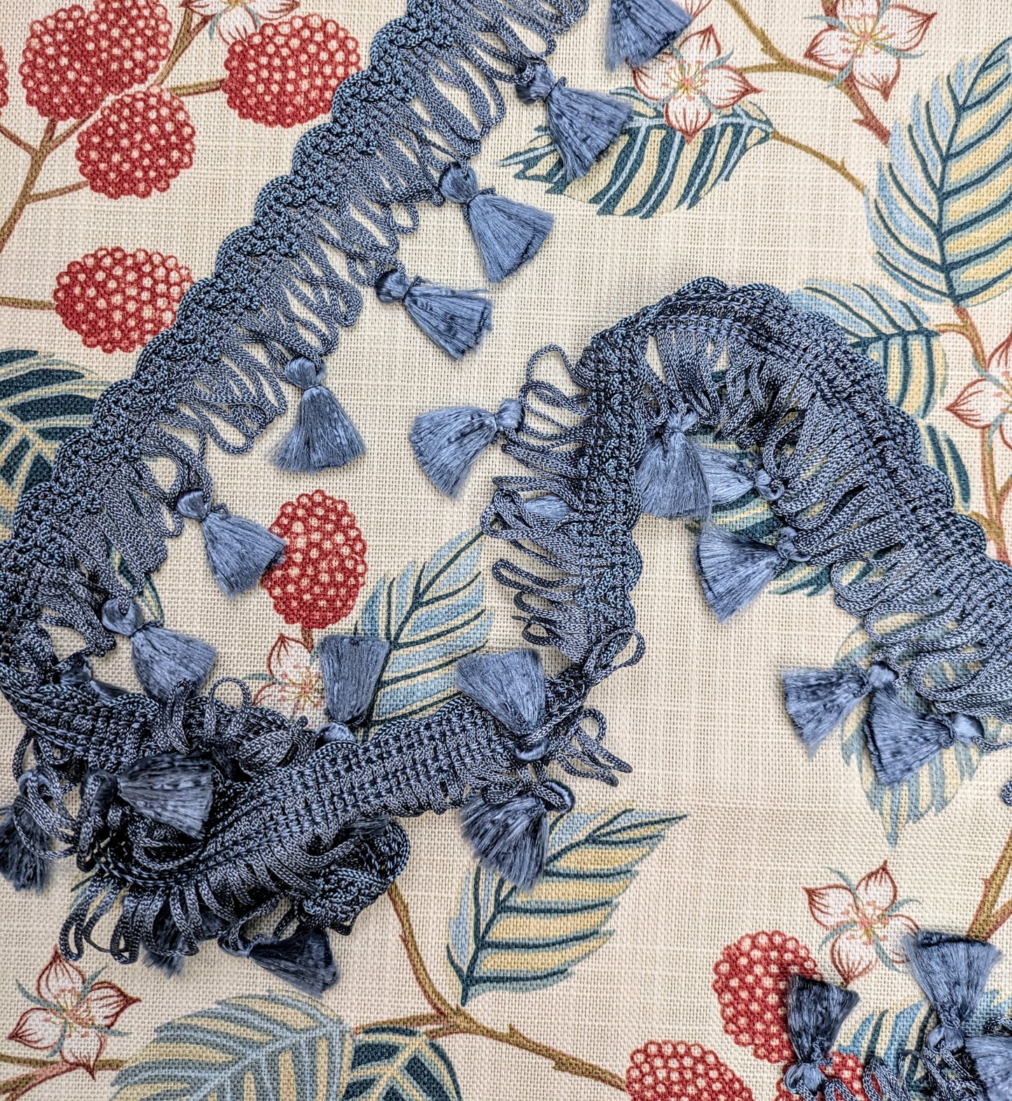 Vintage Blue Tassel Fringe for Soft Furnishings & Upholstery