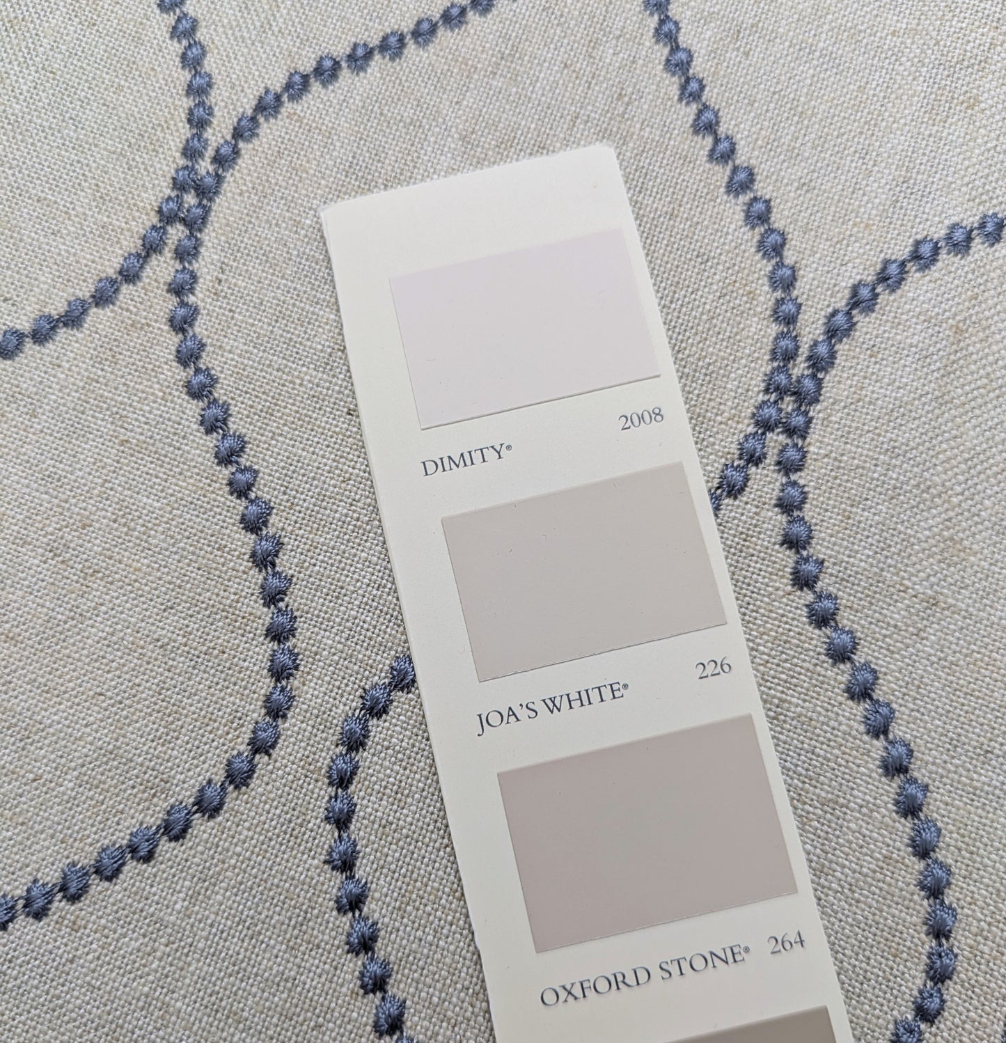 Ellewood Knot by John Lewis - Denim Blue Colourway - Embroidered Fabric - 1.7m Remnant