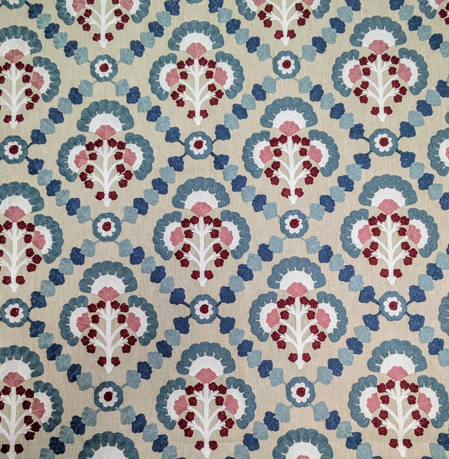 Floral Trellis by John Lewis - Embroidered Fabric -2.9m Remnant