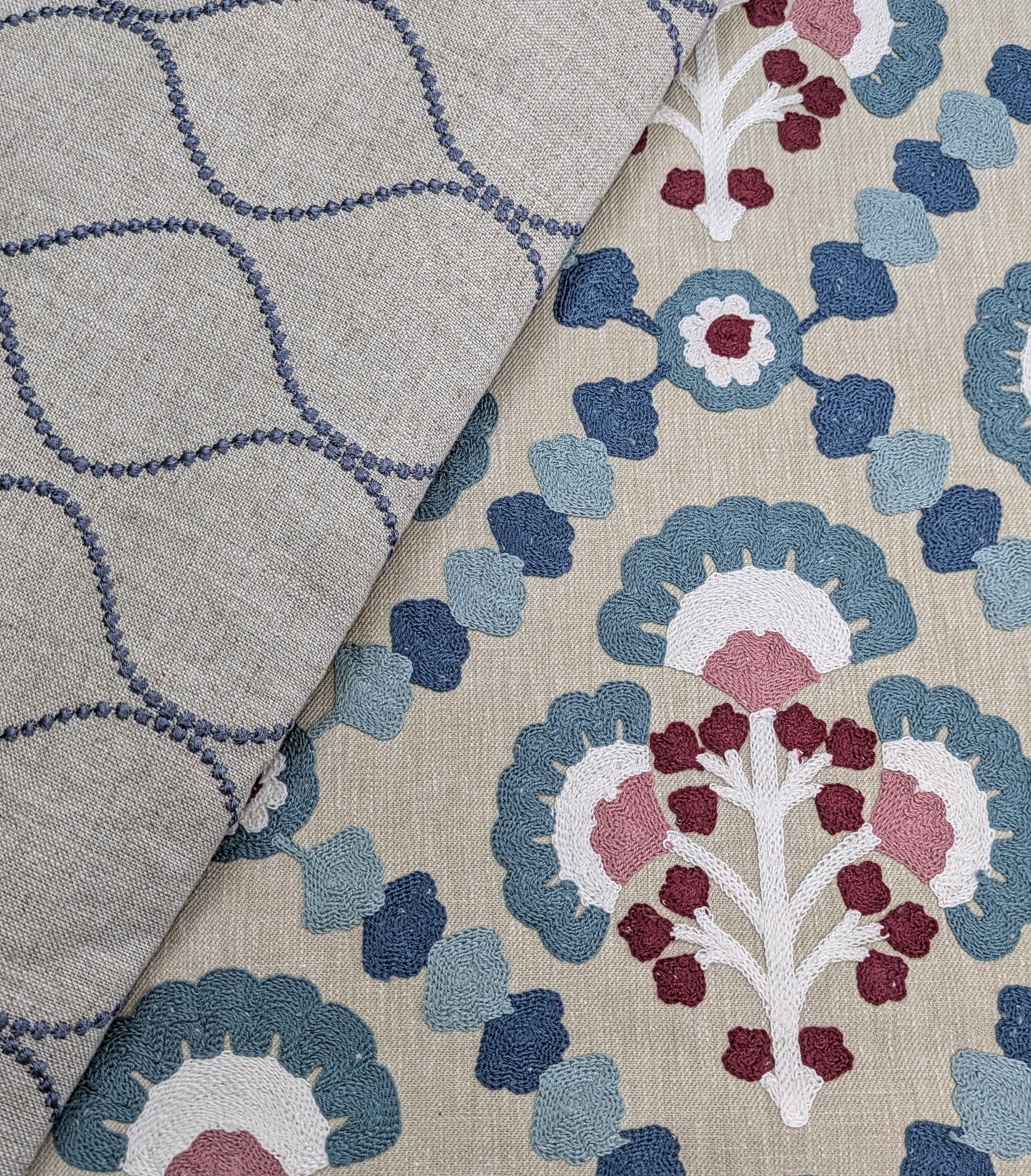 Floral Trellis by John Lewis - Embroidered Fabric -2.9m Remnant