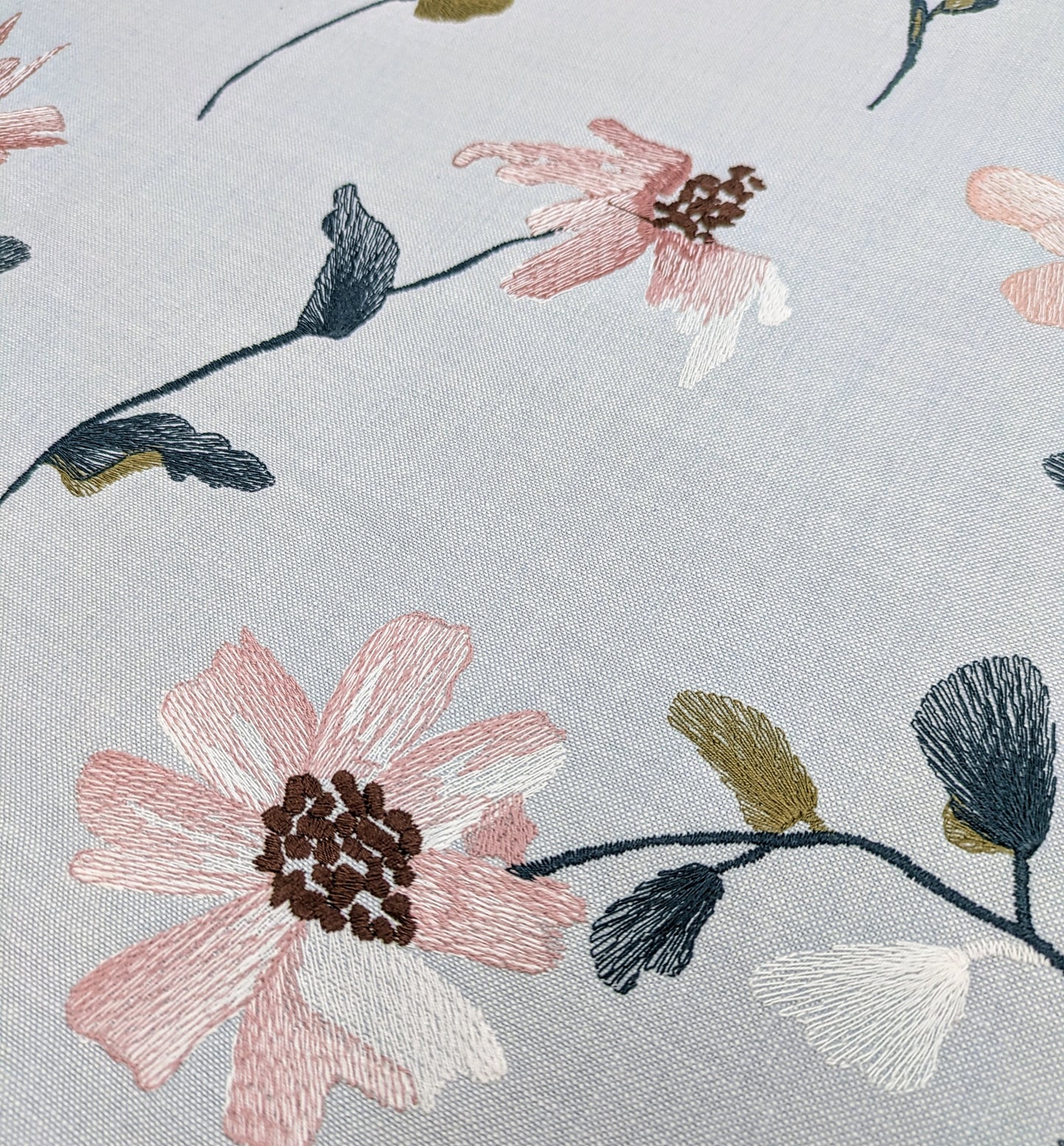 Isabelle by John Lewis - Embroidered Fabric - 1.8m Remnant - Ice Blue Colour