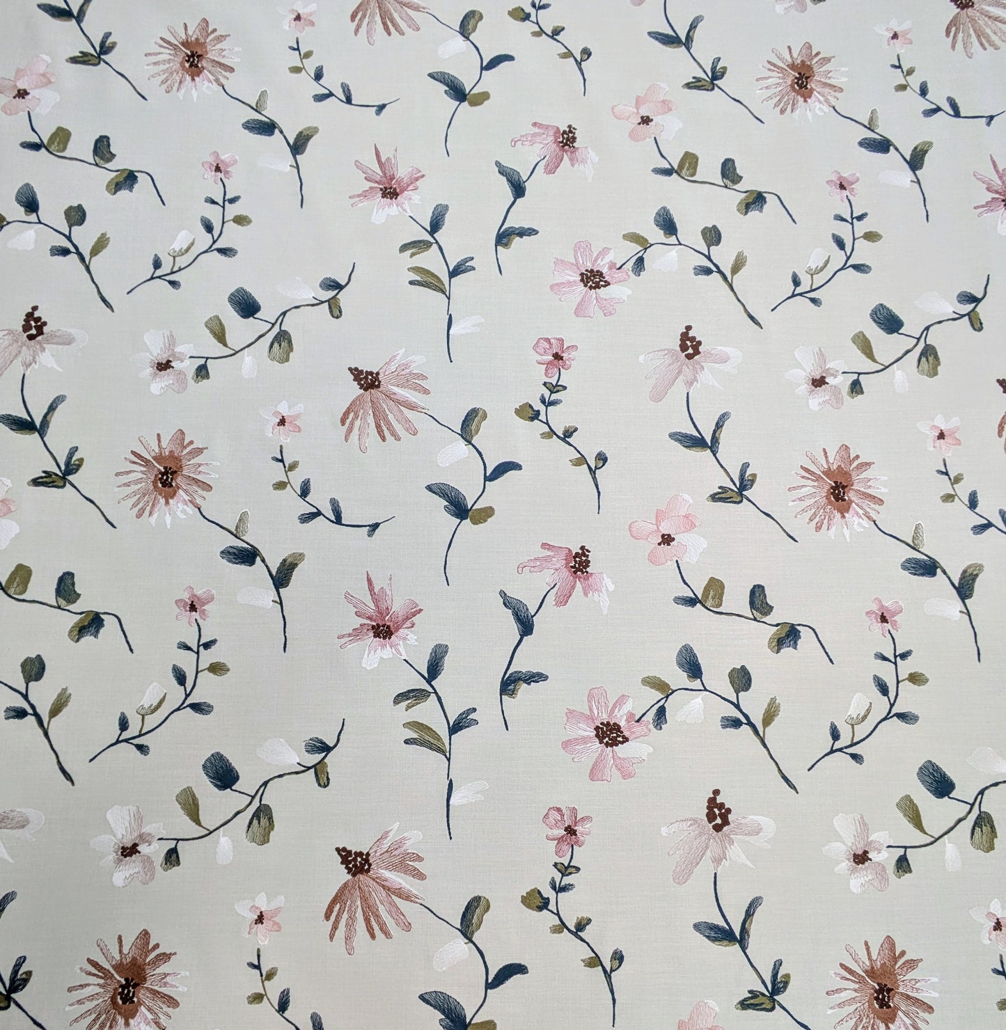 Isabelle by John Lewis - Embroidered Fabric - 3.5m Remnant - Natural Colour