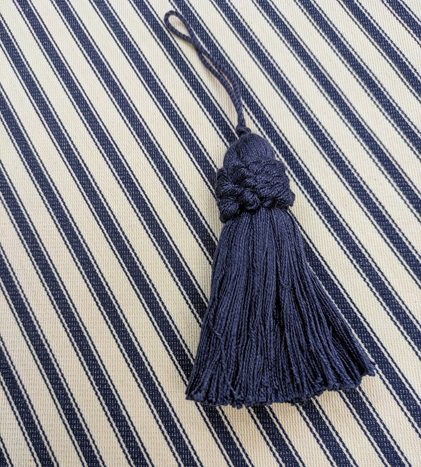 Navy Blue Ticking Stripe