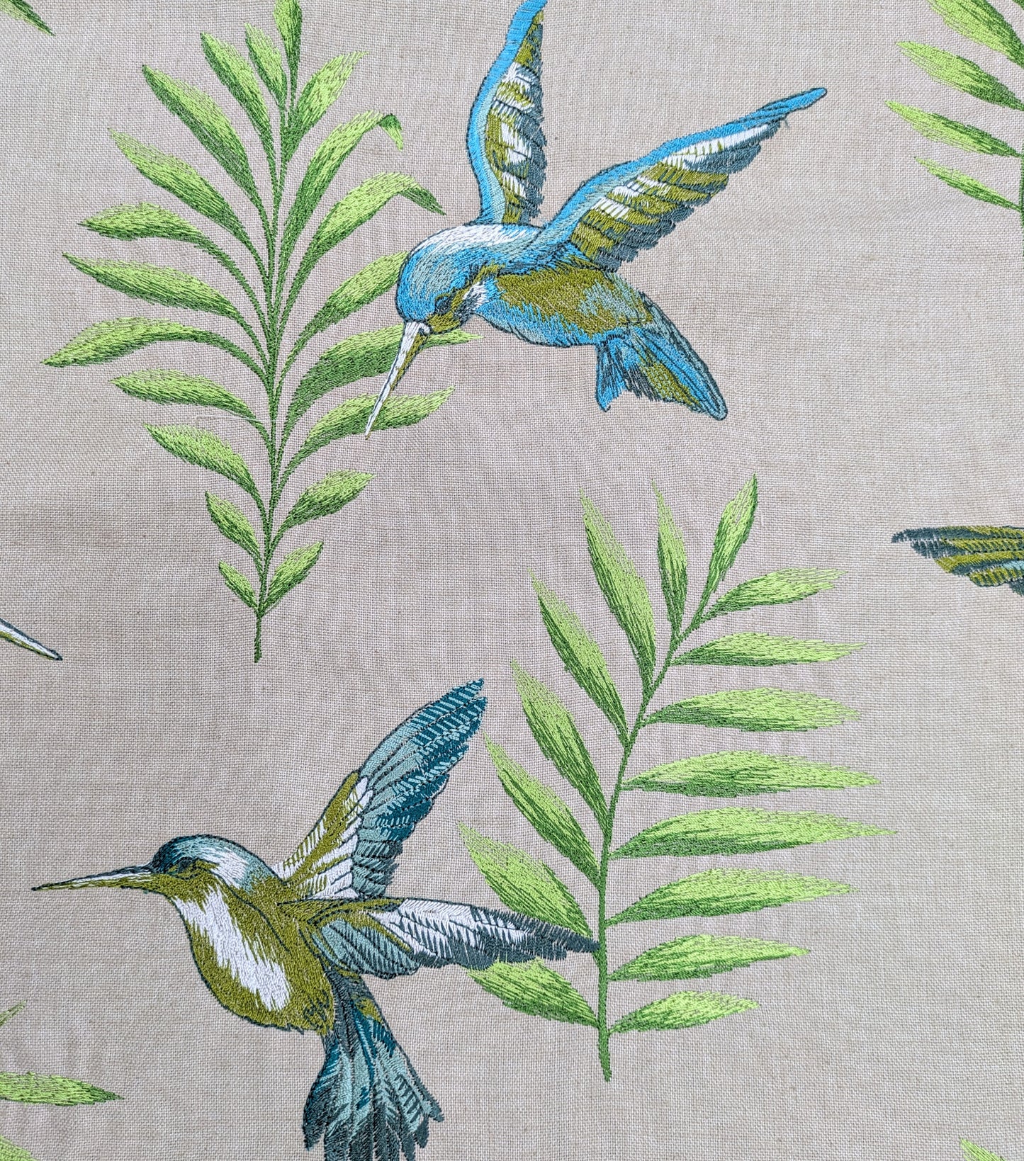 Montserrat by ILIV - 1m Remnant - Lagoon Colourway - Embroidered Fabric
