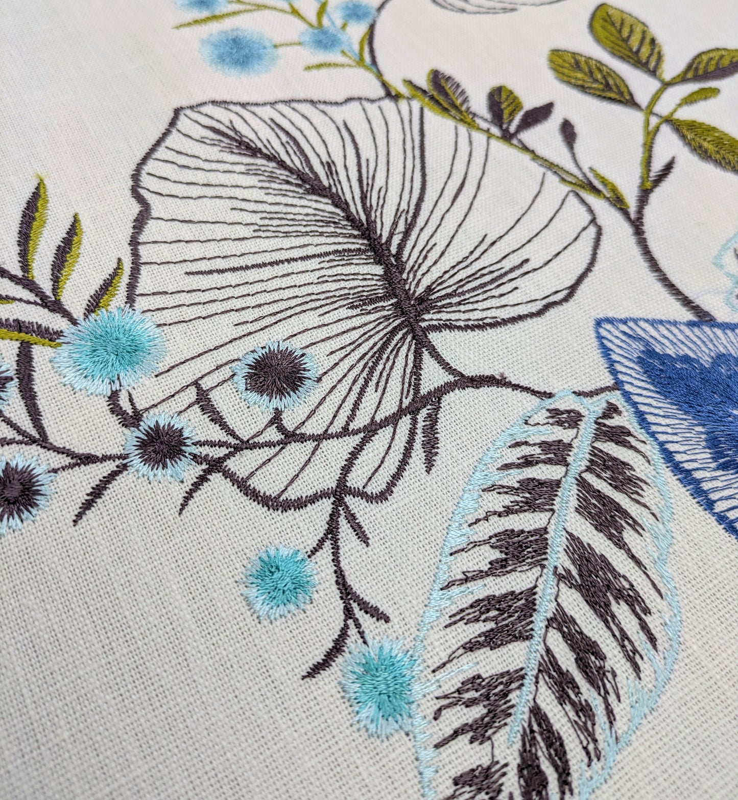 Serengeti by ILIV - Marine Colourway - 1.9m Remnant - Embroidered Fabric