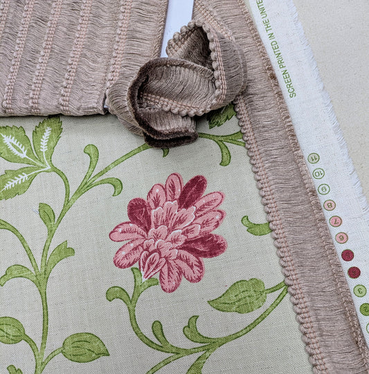 Rose Colour Ruche Fringe for Cushions, Upholstery & Soft Furnishings