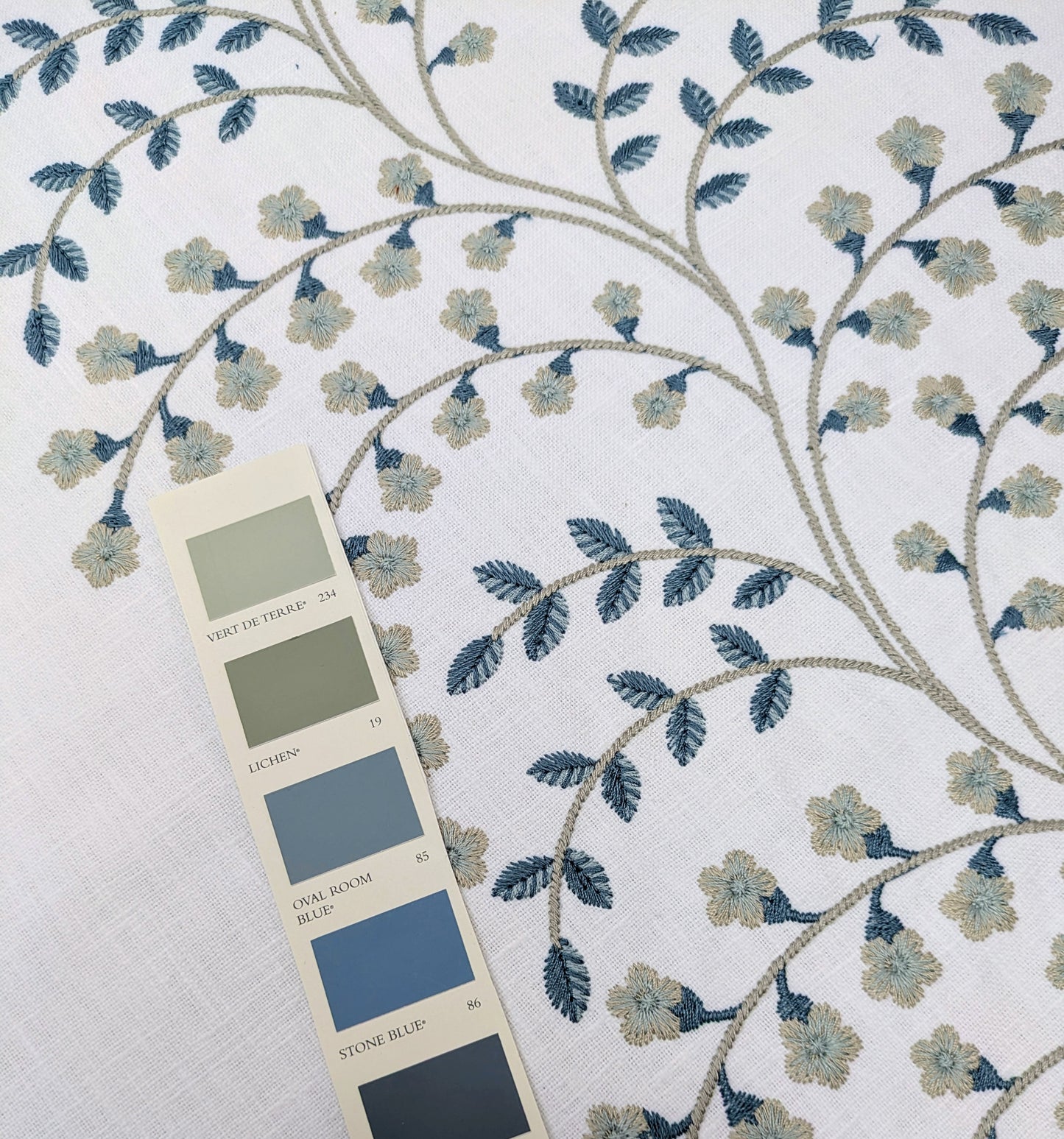 Meadowvale by ILIV - Embroidered Fabric - Bluestone Colourway