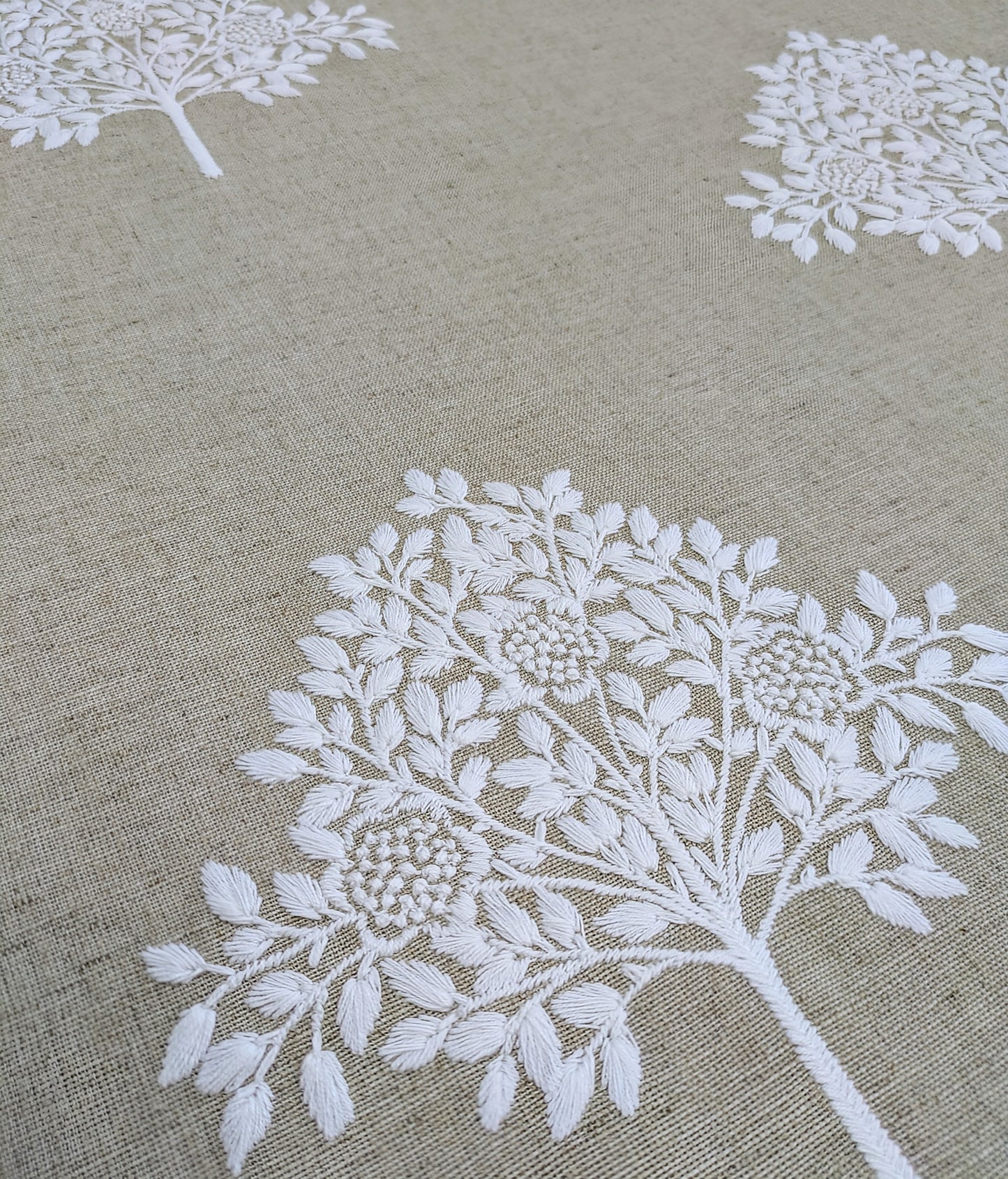 Marigold Tree by William Morris at Home - Chalk Colour - 2.2m Remnant - Embroidered Fabric