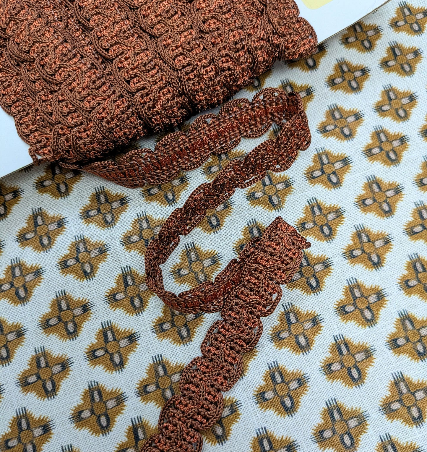 Knurl Linen by Howe at 36 Bourne Street - Rust Colourway - 2 Small Remnants