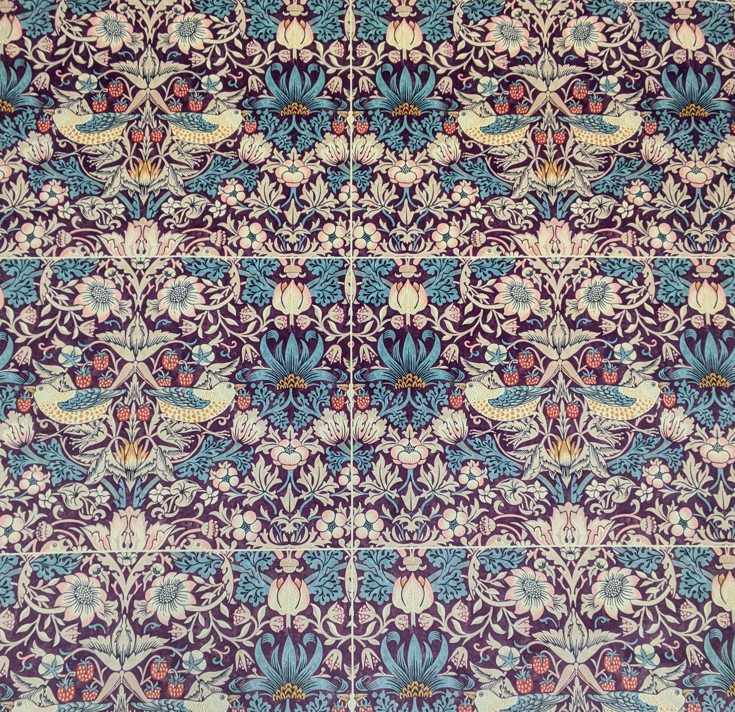 Strawberry Thief by Morris & Co - Velvet Cushion Cover Panels for DIY Cushion Makers
