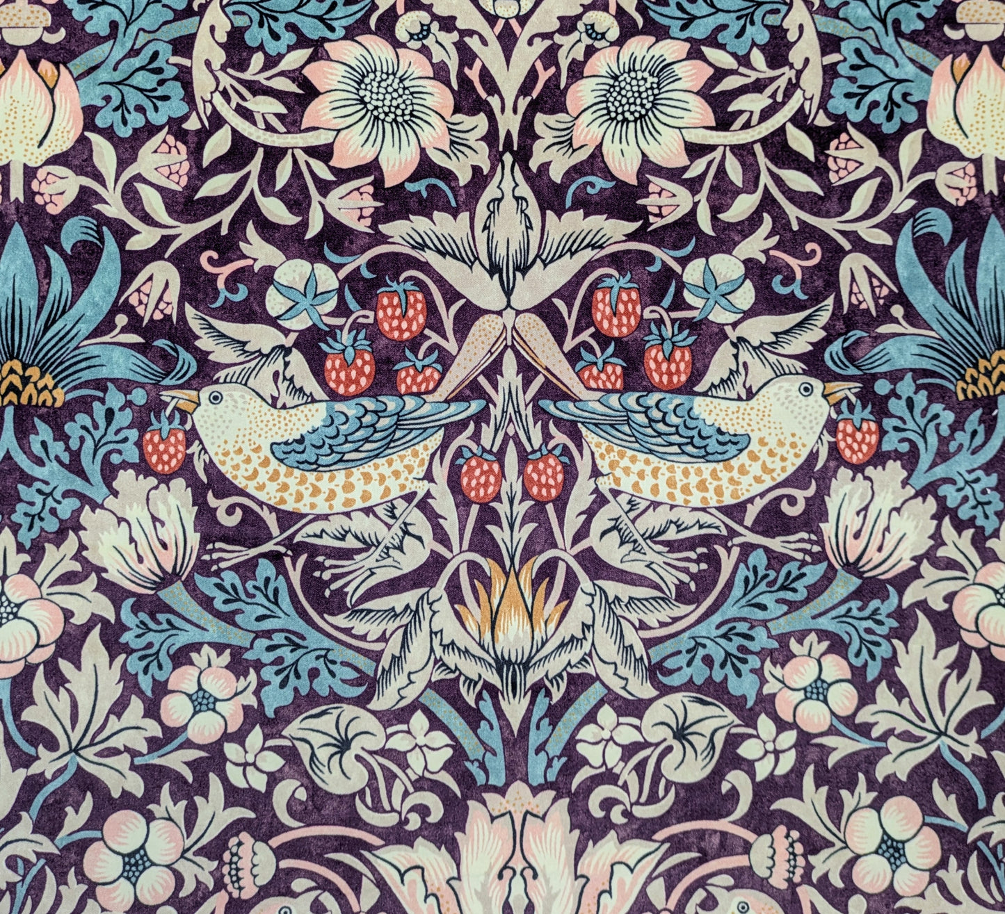 Strawberry Thief by Morris & Co - Velvet Cushion Cover Panels for DIY Cushion Makers