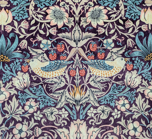 Strawberry Thief by Morris & Co - Velvet Cushion Cover Panels for DIY Cushion Makers