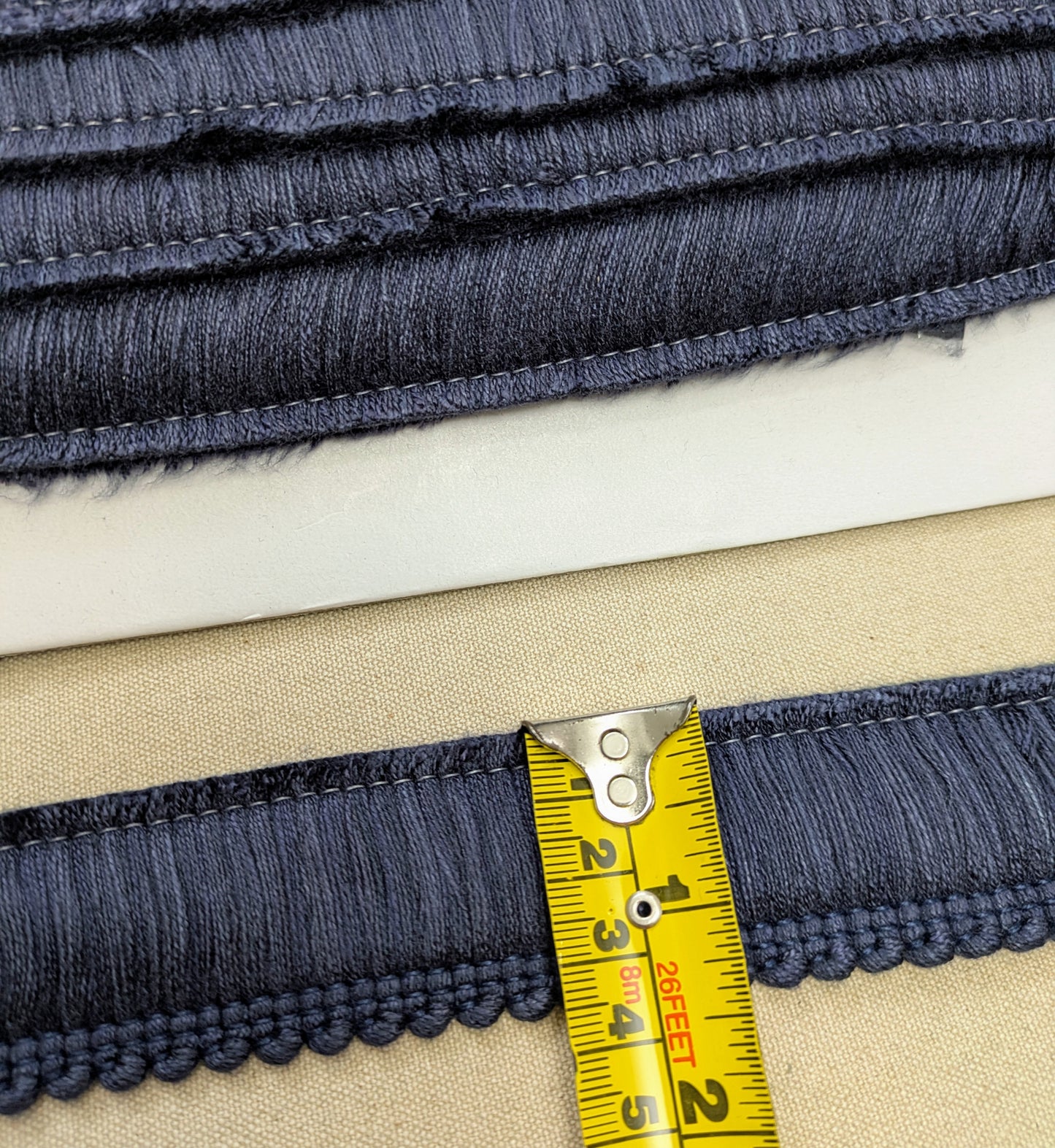 Navy Colour Ruche Fringe for Cushions, Upholstery & Soft Furnishings