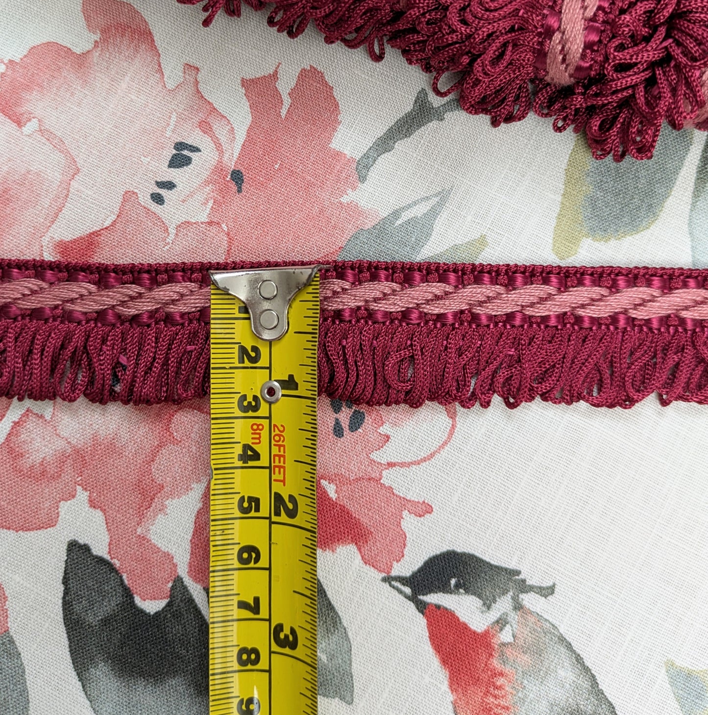 Wine Colour Looped Fringe for Soft Furnishings, Upholstery & Lampshades