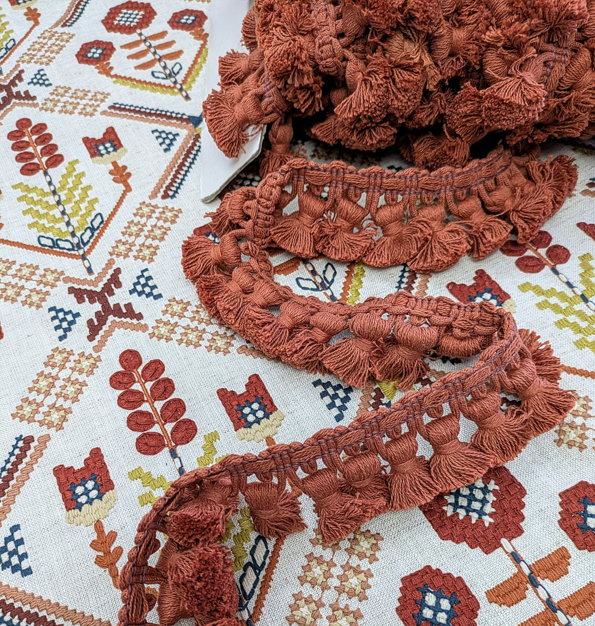 Terracotta Tassel Fringe for Soft Furnishings & Upholstery