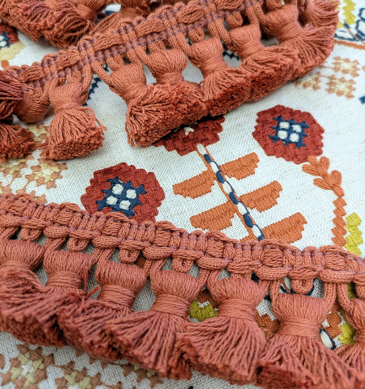 Terracotta Tassel Fringe for Soft Furnishings & Upholstery