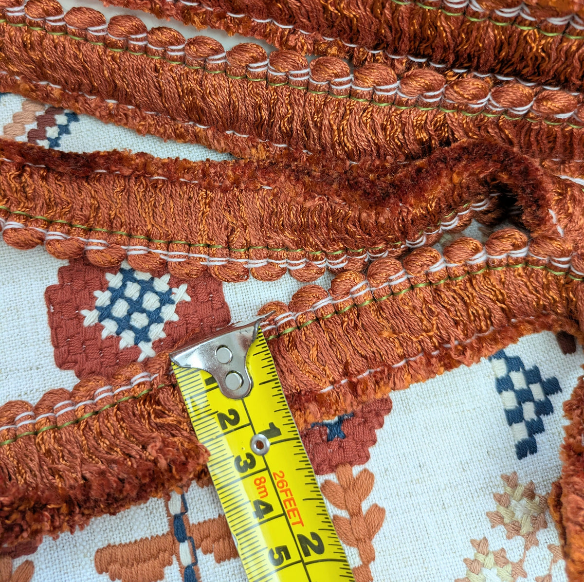 Terracotta Ruche Fringe for Cushions & Upholstery