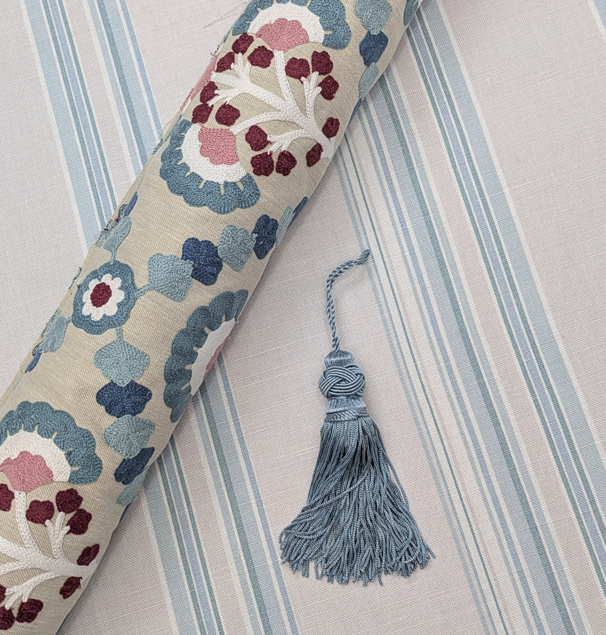 Rosemoor Stripe by John Lewis - 2.7m Remnant - Duck Egg Colour