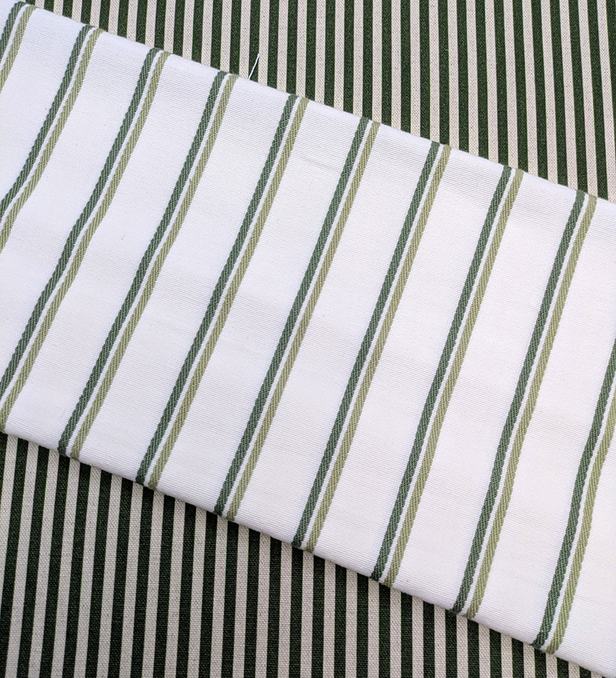 Keene by ILIV - Striped Fabric - Olive Colour - 1m Remnant
