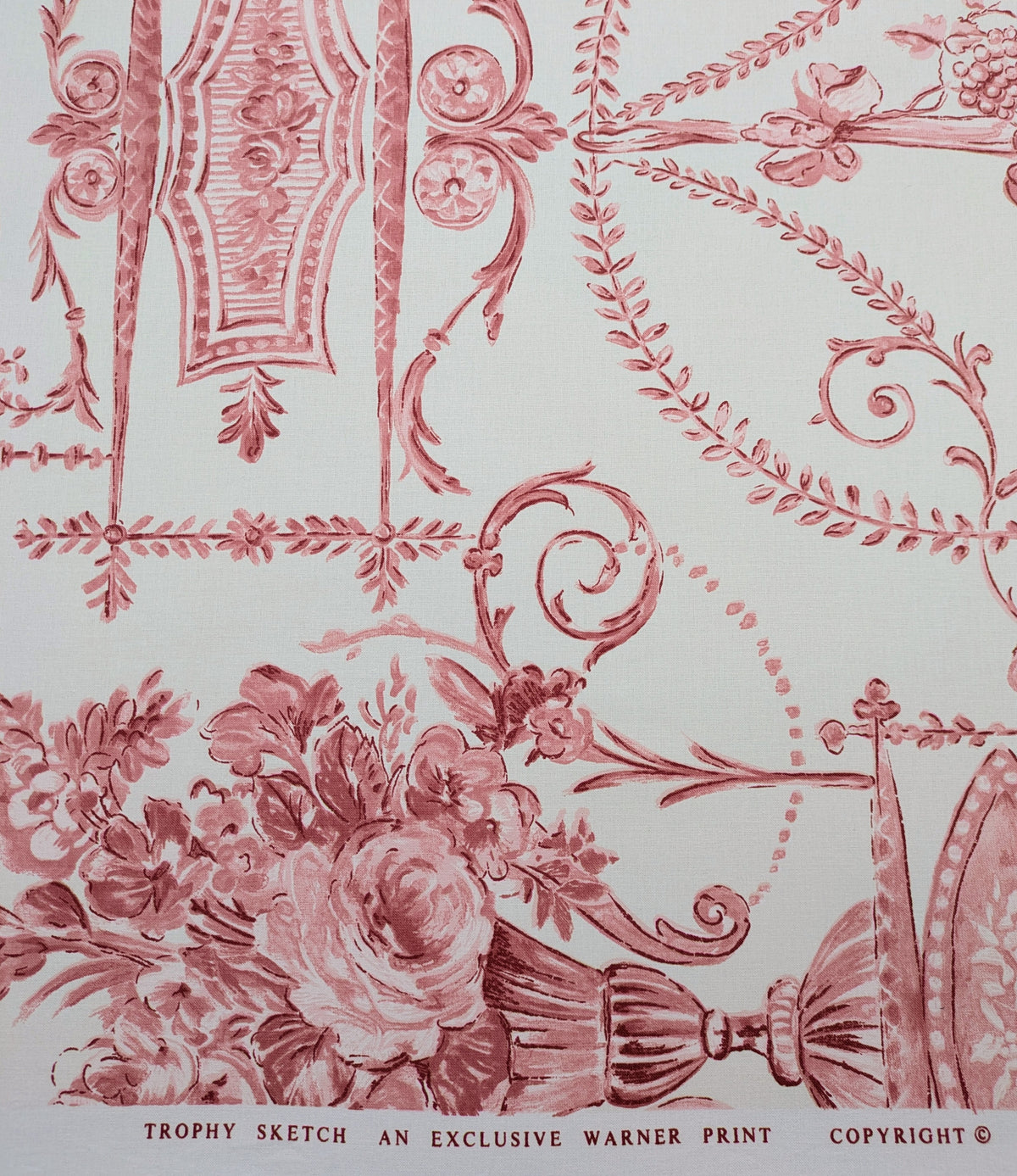 Rare, Vintage Fabric - Trophy Sketch by Warner Fabrics