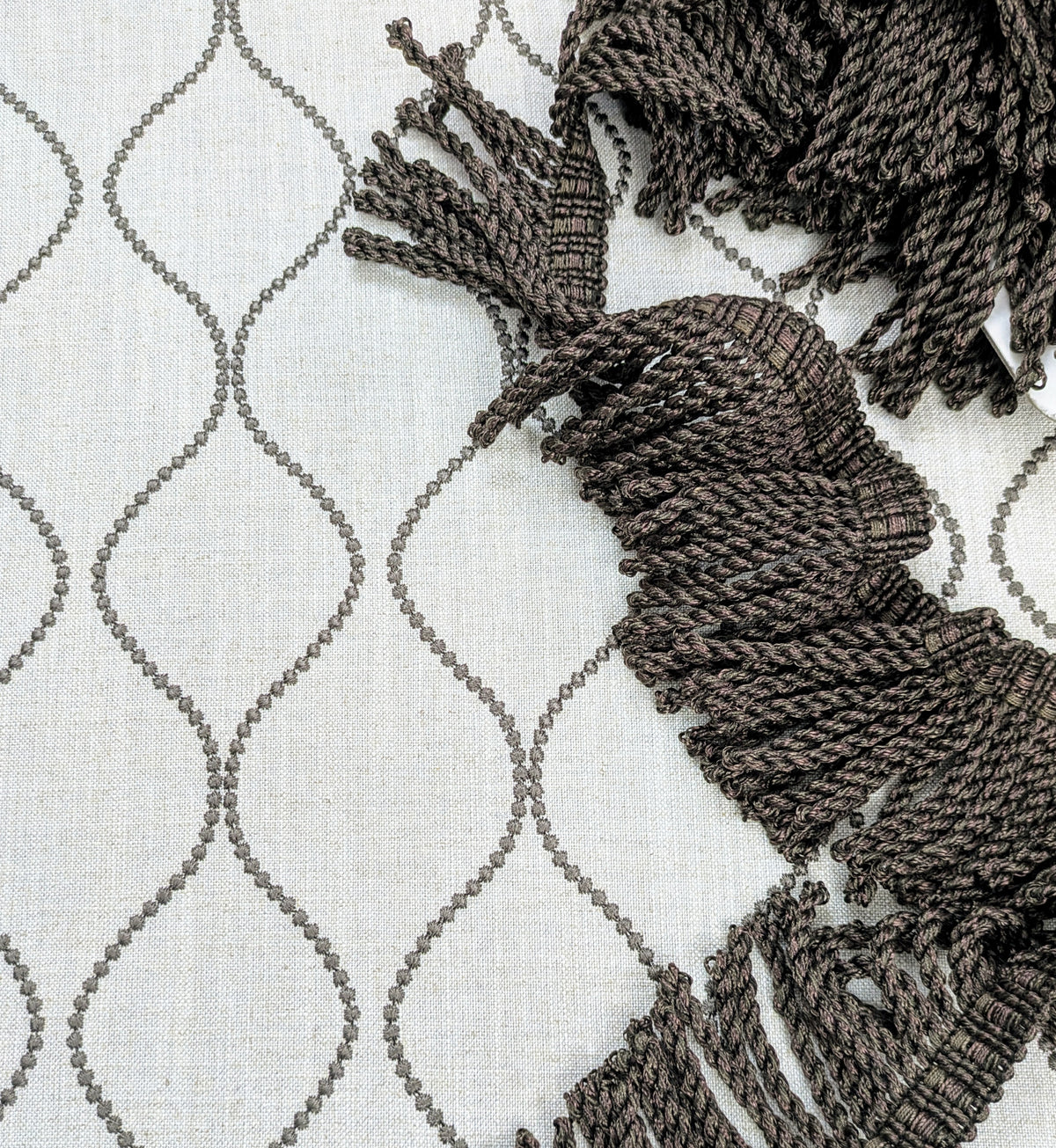 Ellewood Knot by John Lewis - Brown Colourway - Embroidered Fabric
