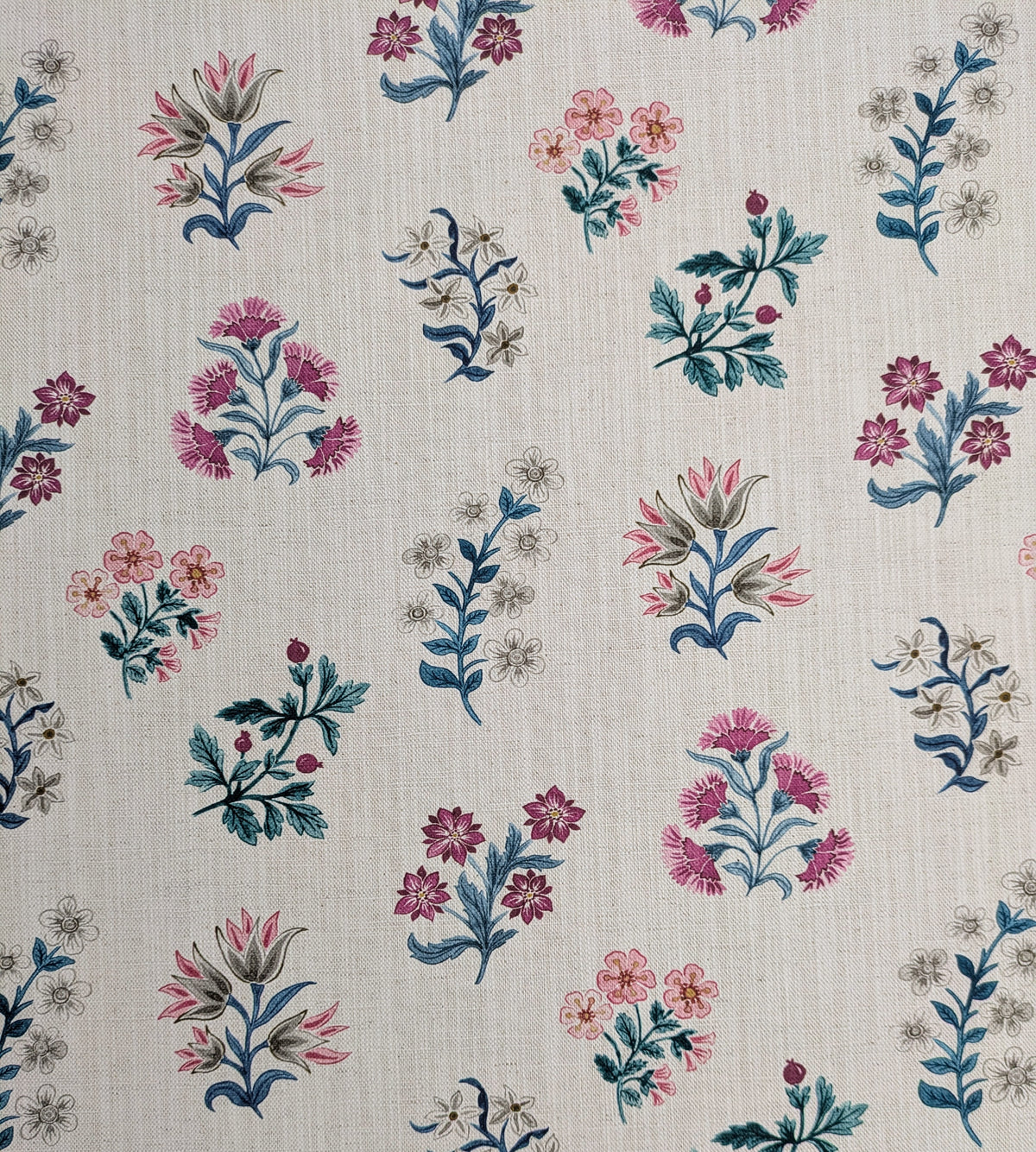 Leiden by Clarke & Clarke - 1.95m Remnant - Teal / Berry Colourway