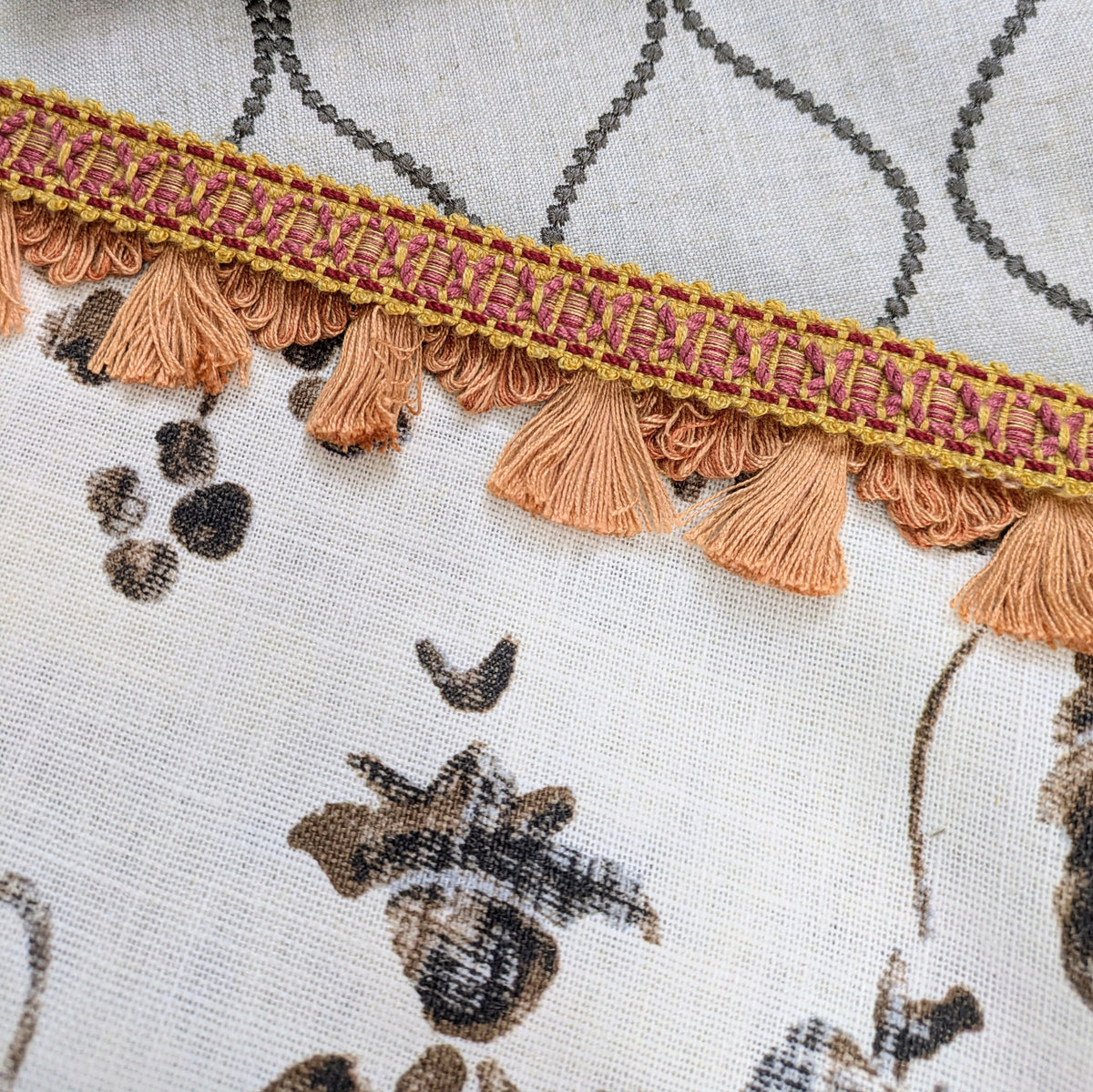 Dark Pink & Orange Braid for Soft Furnishings & Upholstery