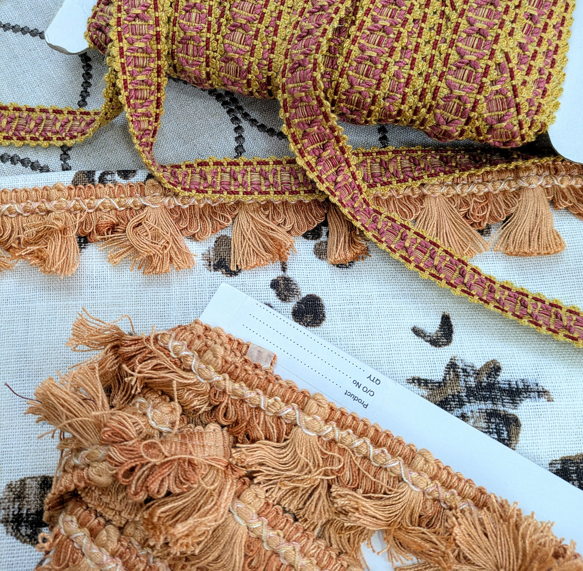 Dark Pink & Orange Braid for Soft Furnishings & Upholstery