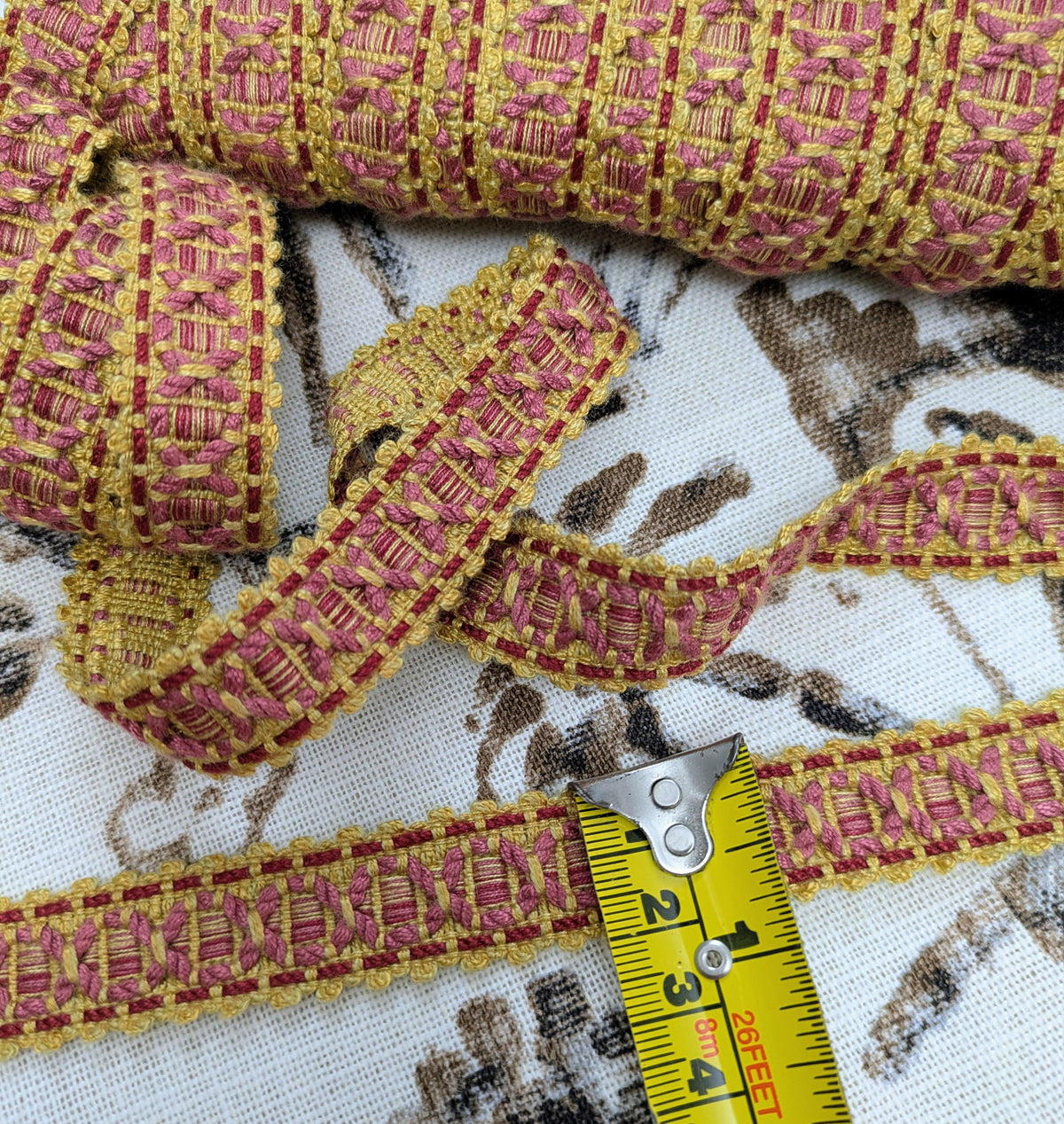 Dark Pink & Orange Braid for Soft Furnishings & Upholstery